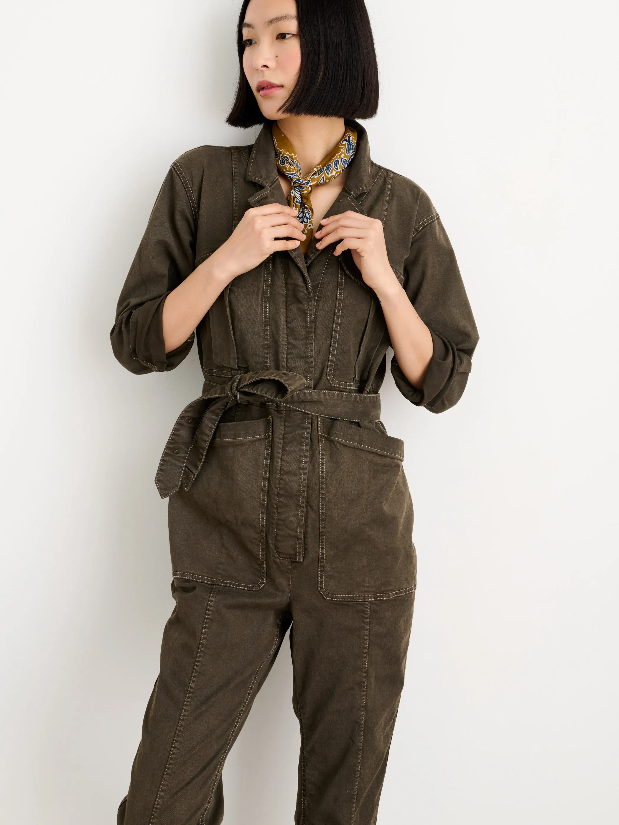Botanical Dyed Expedition Jumpsuit in Washed Twill sold by Alex Mill product image thumbnail 4