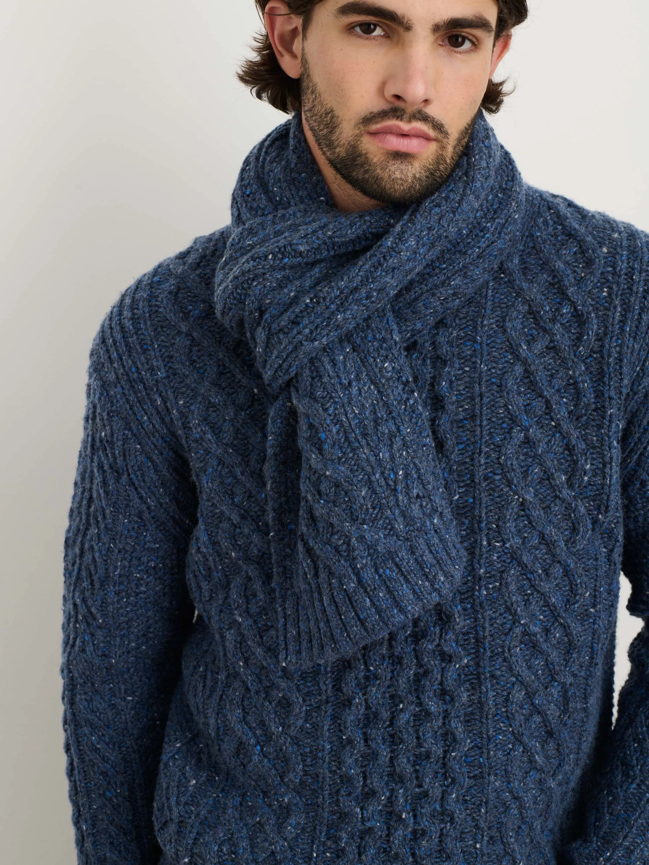 Fisherman Cable Scarf in Donegal Wool sold by Alex Mill product image thumbnail 2