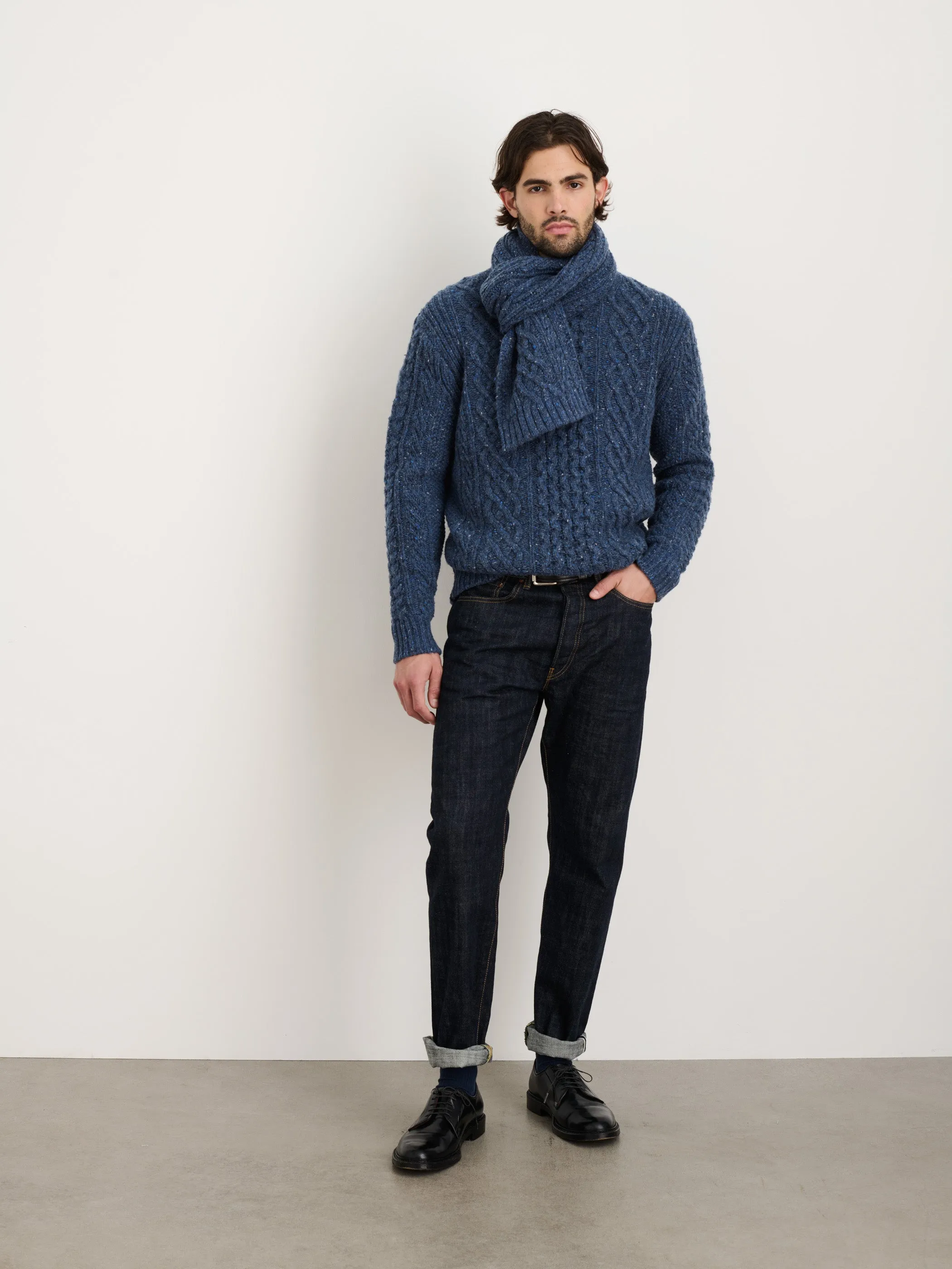 Fisherman Cable Scarf in Donegal Wool sold by Alex Mill product image thumbnail 3