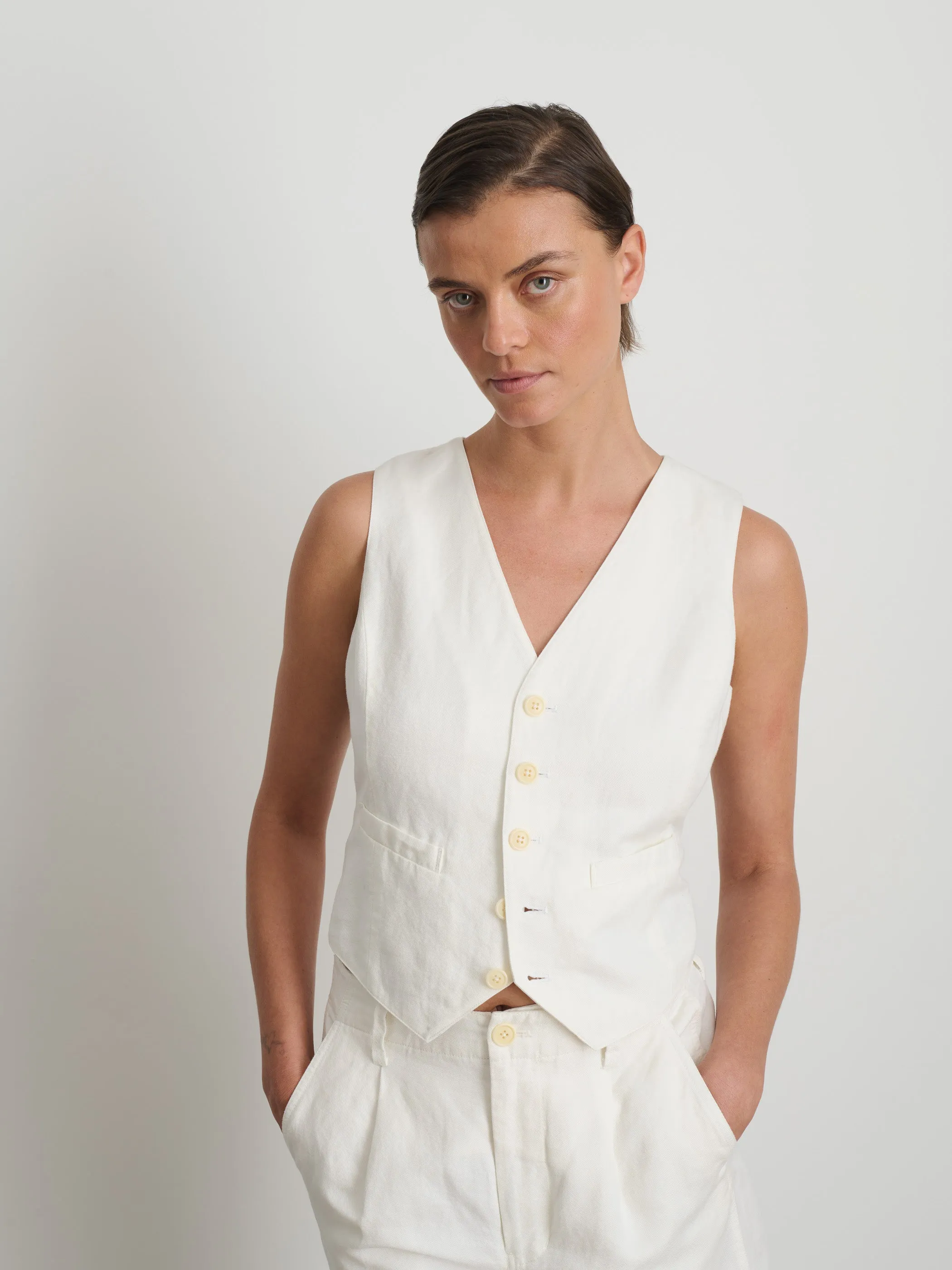 Madeline Vest In Twill sold by Alex Mill product image thumbnail 2