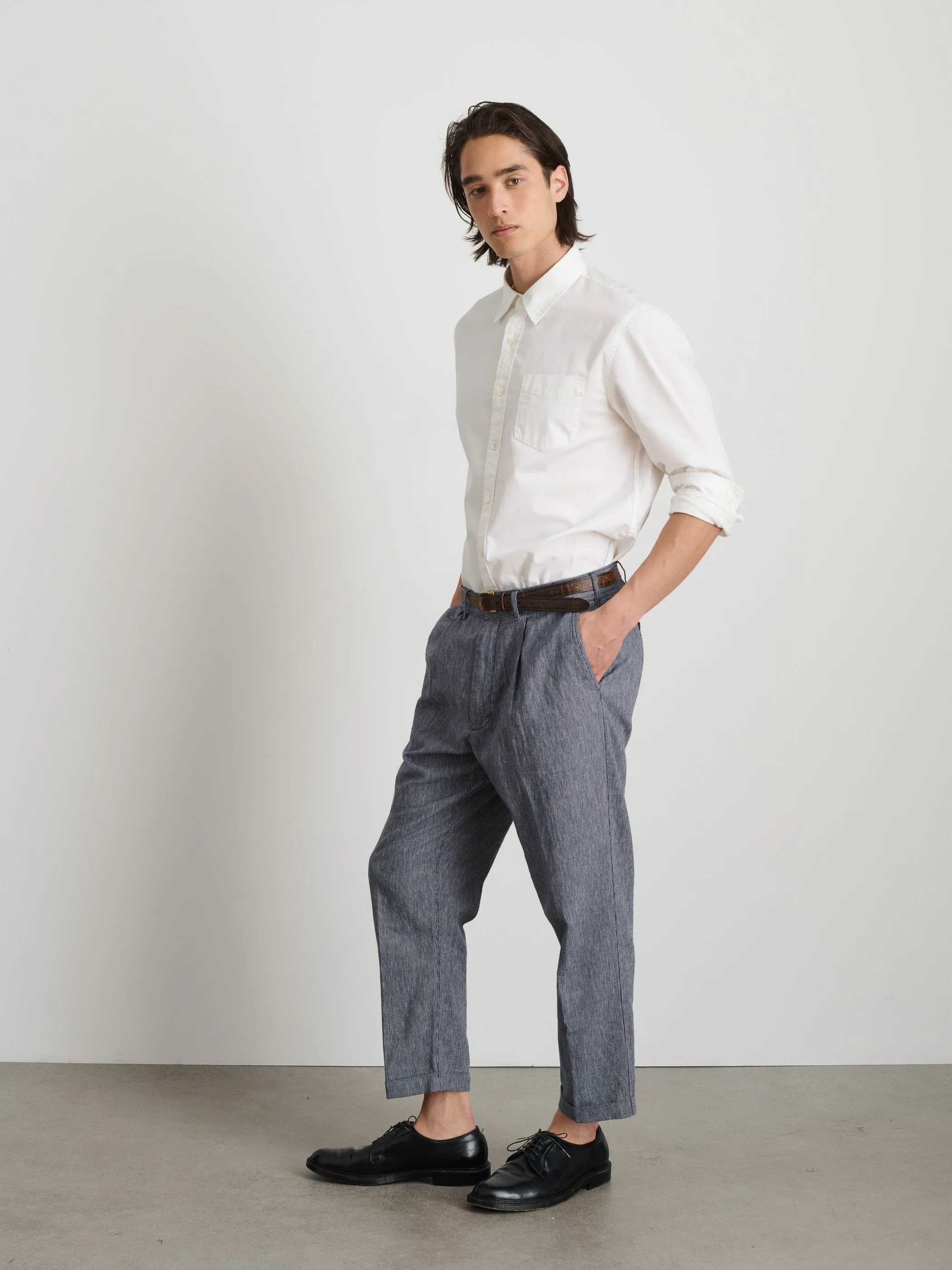 Standard Pleated Pant In Striped Cotton Linen sold by Alex Mill product image thumbnail 5