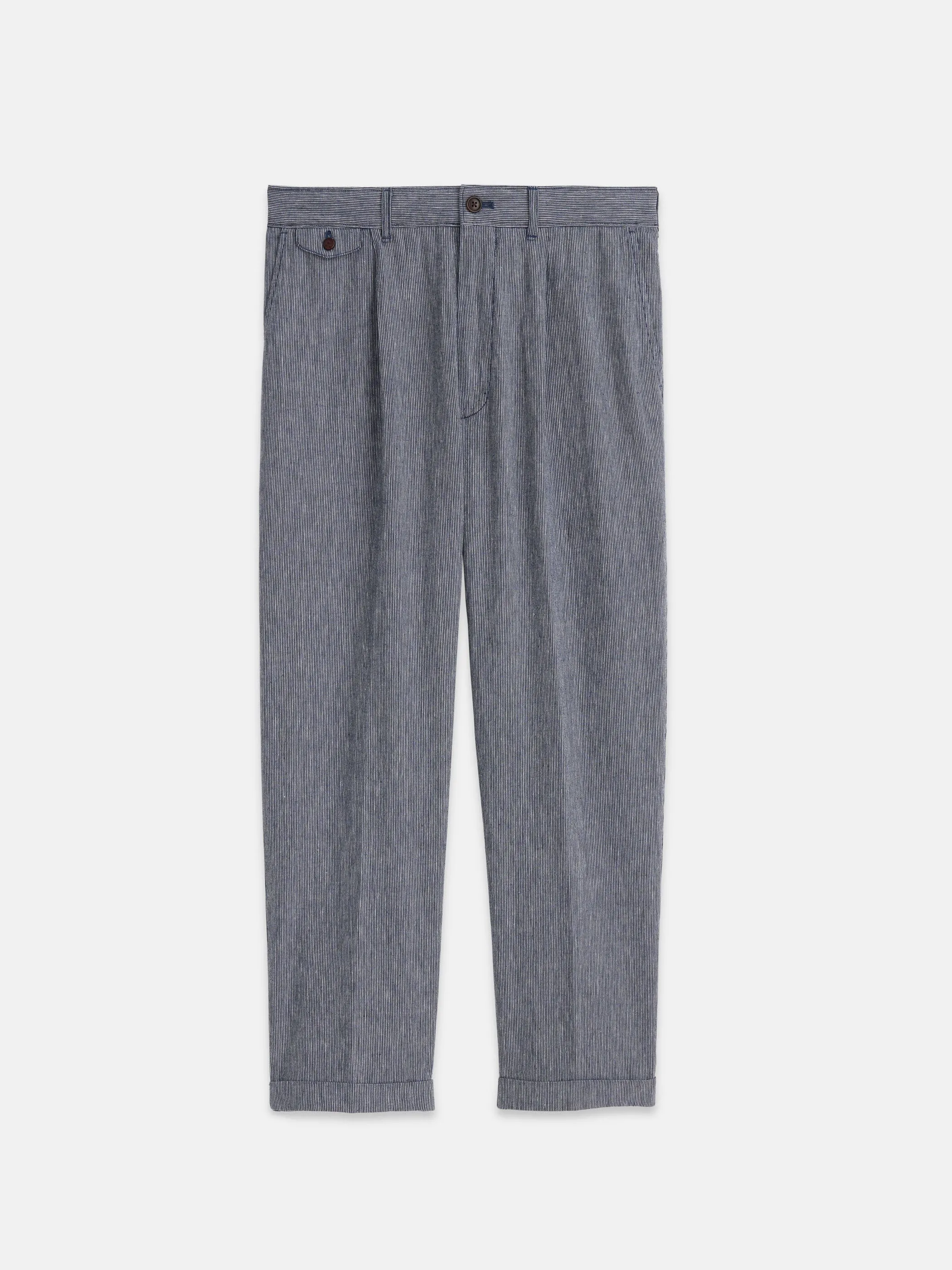 Standard Pleated Pant In Striped Cotton Linen sold by Alex Mill
