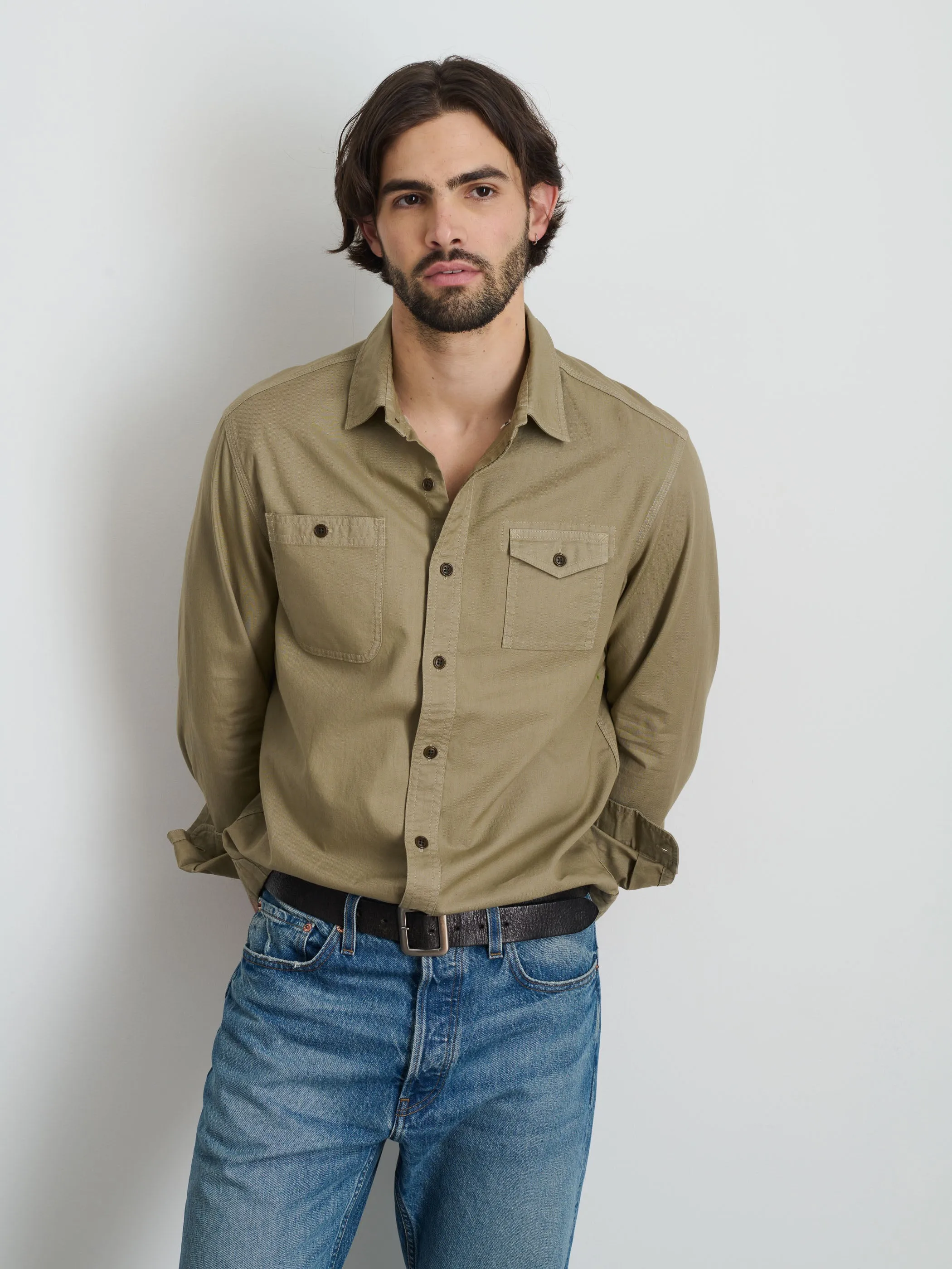 Utility Shirt In Lightweight Twill sold by Alex Mill product image thumbnail 2