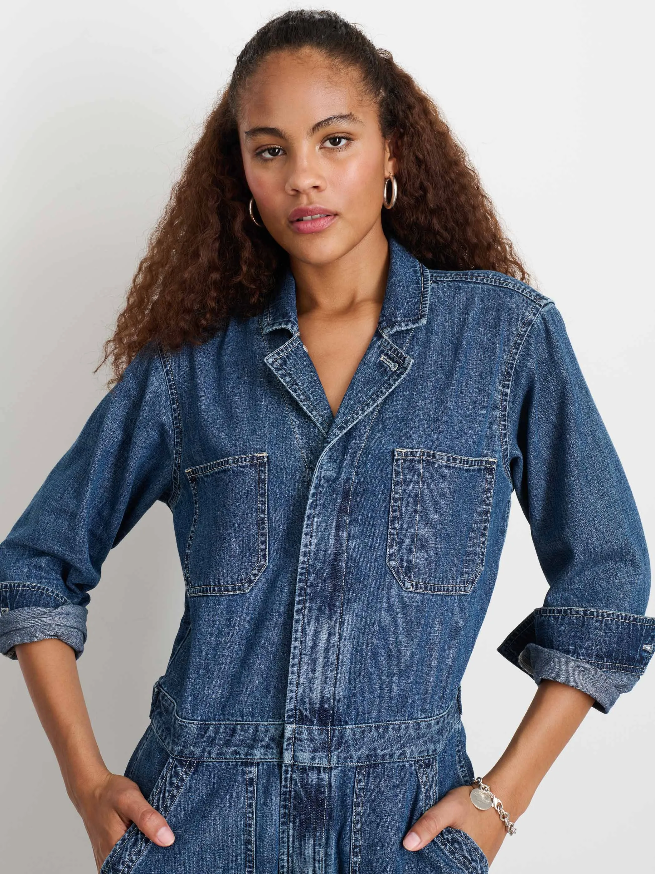 Shoreditch Jumpsuit in Denim sold by Alex Mill product image thumbnail 2