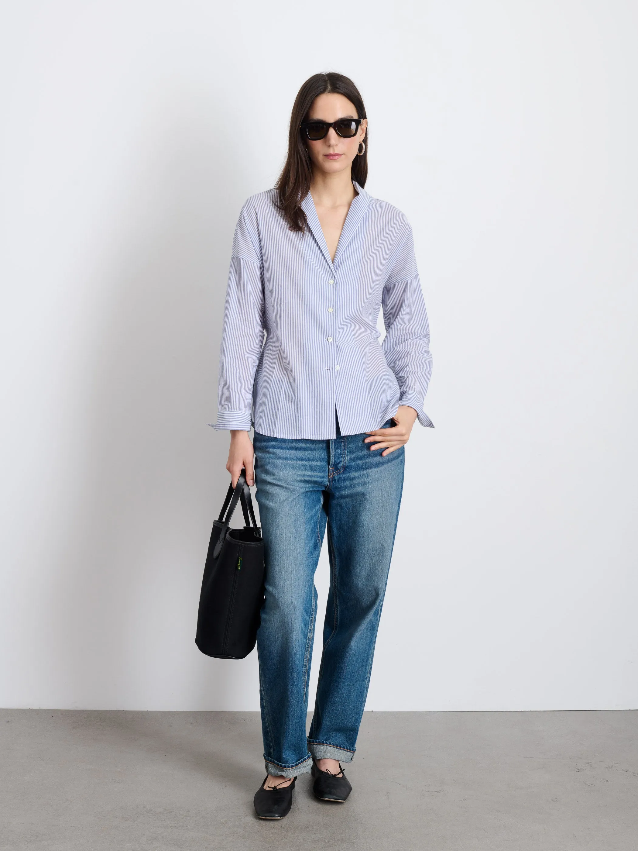 Karlie Shirt In Striped Cotton Voile sold by Alex Mill product image thumbnail 3