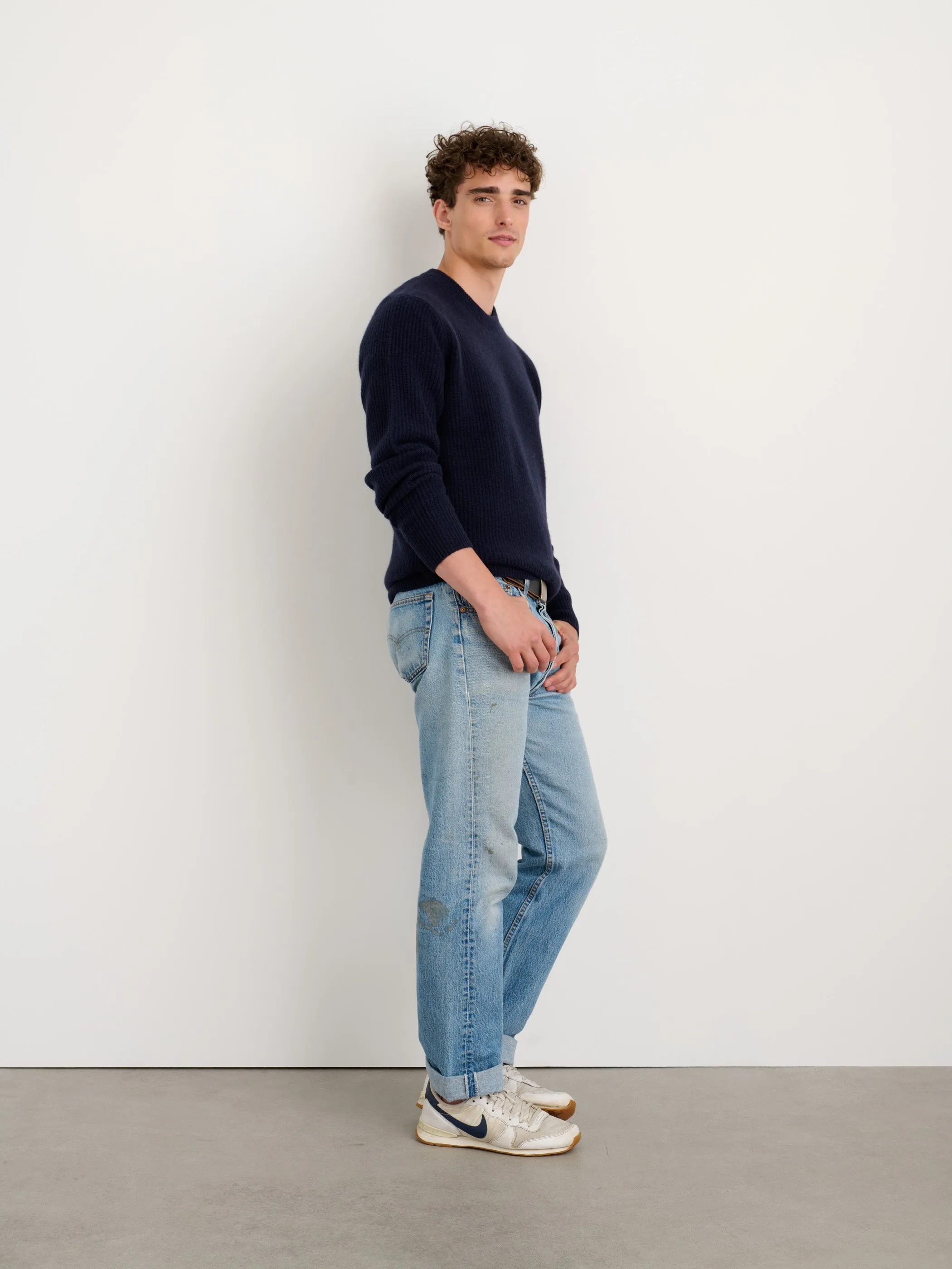 Jordan Sweater In Washed Cashmere sold by Alex Mill product image thumbnail 4