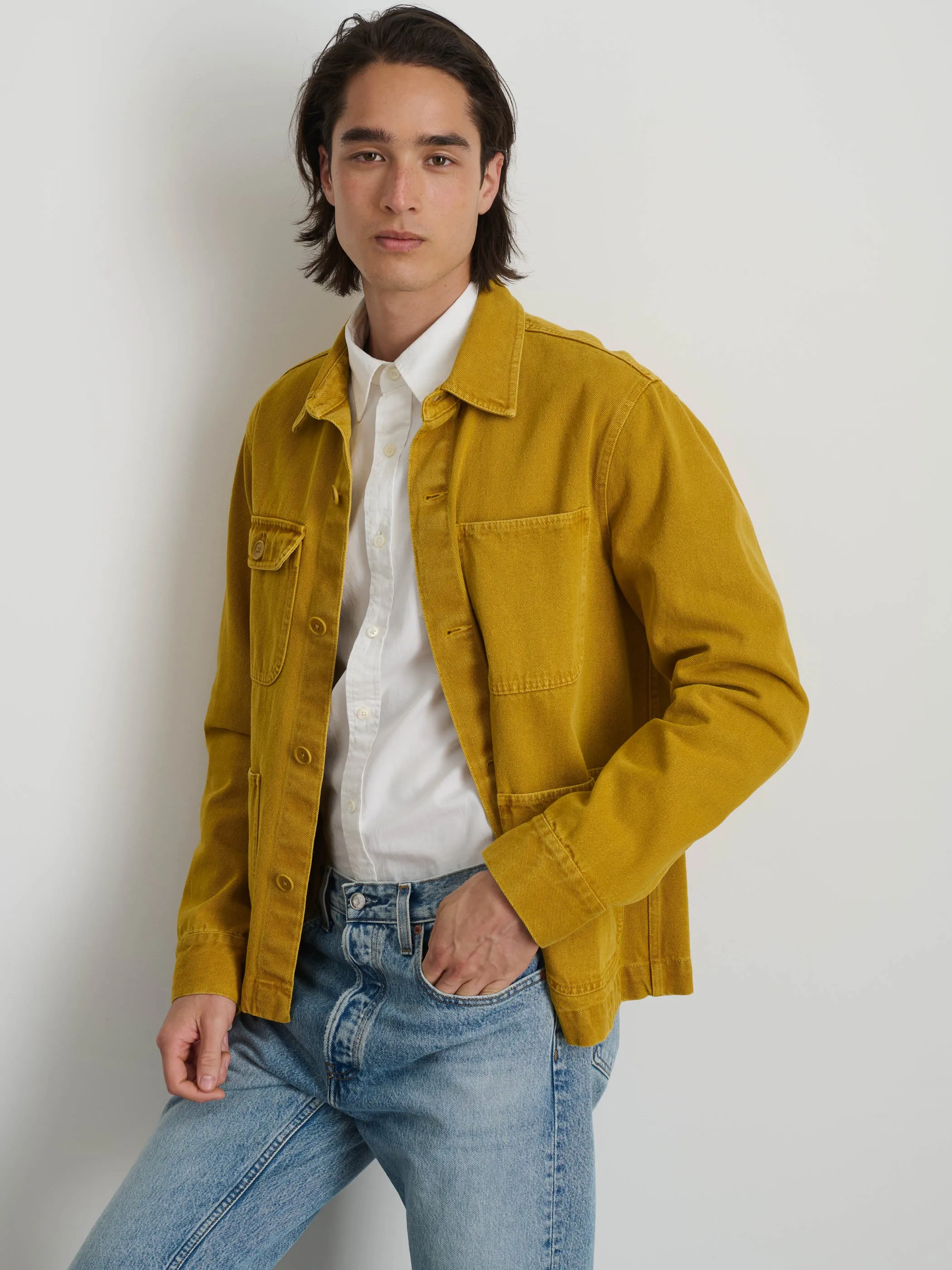 Garment Dyed Work Jacket in Recycled Denim sold by Alex Mill product image thumbnail 2