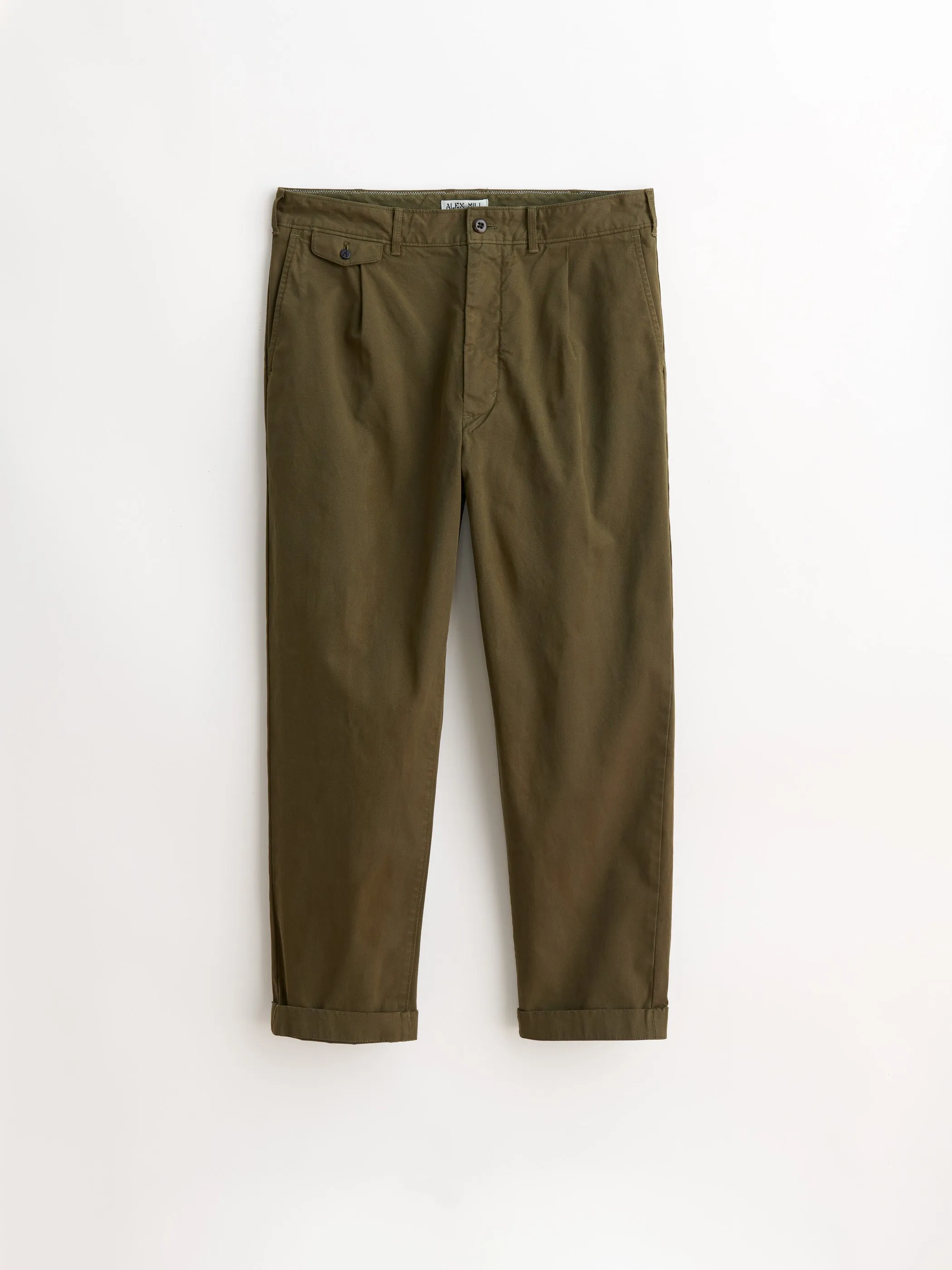The Standard Pleated Pant in Chino sold by Alex Mill