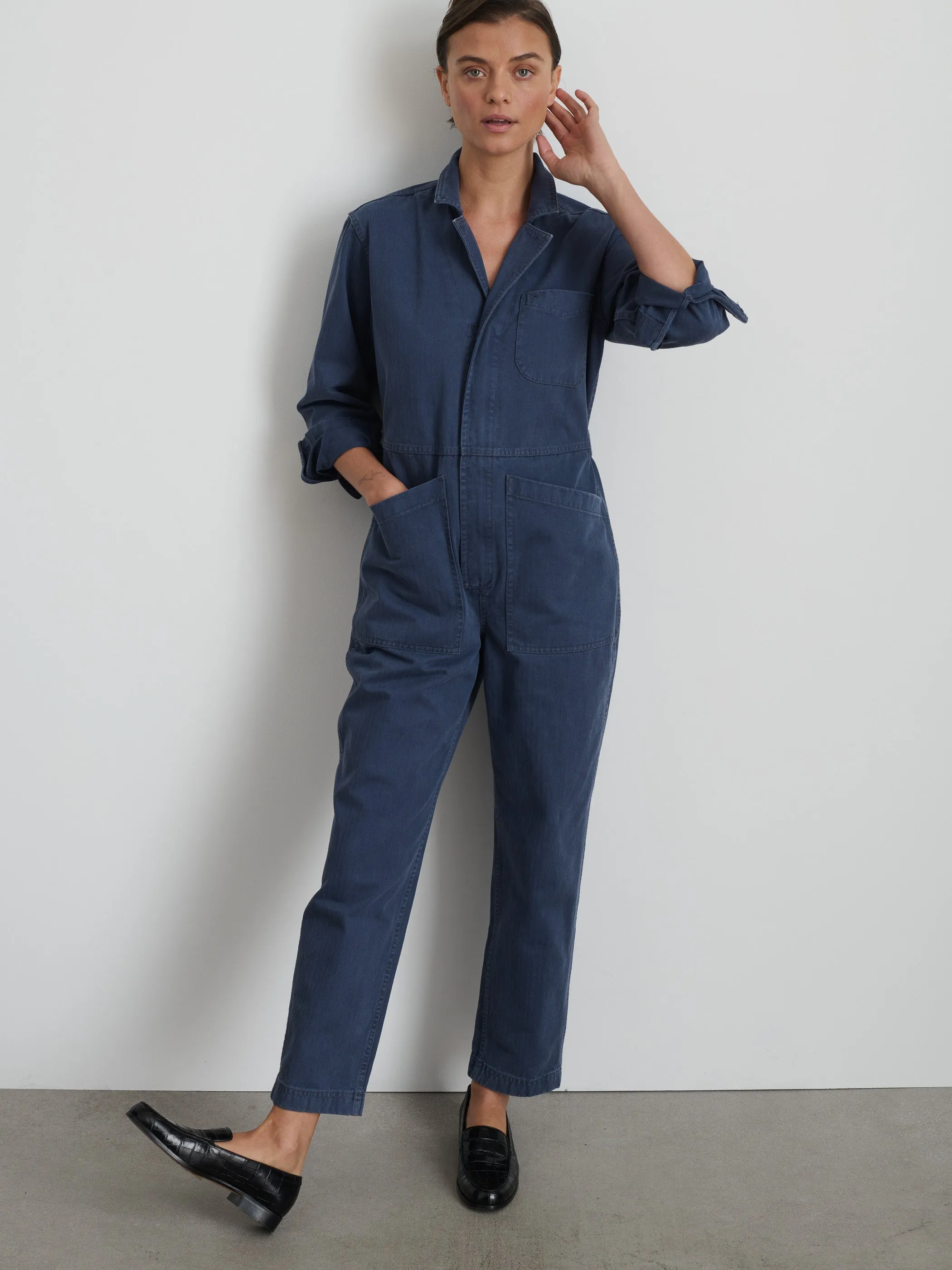 Standard Zip Jumpsuit in Herringbone sold by Alex Mill product image thumbnail 2