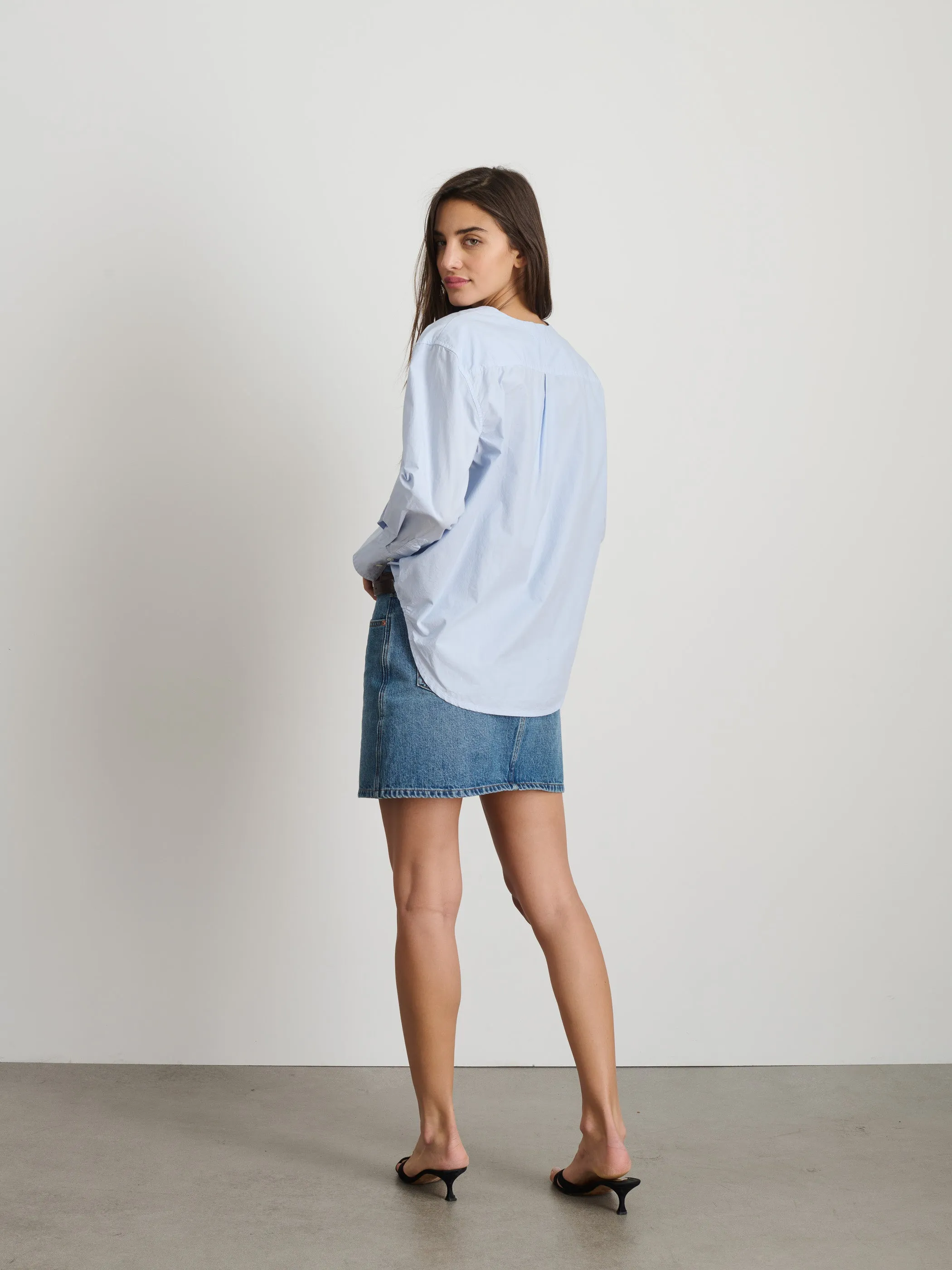 Crosby V-Neck Shirt in Cotton Poplin sold by Alex Mill product image thumbnail 5