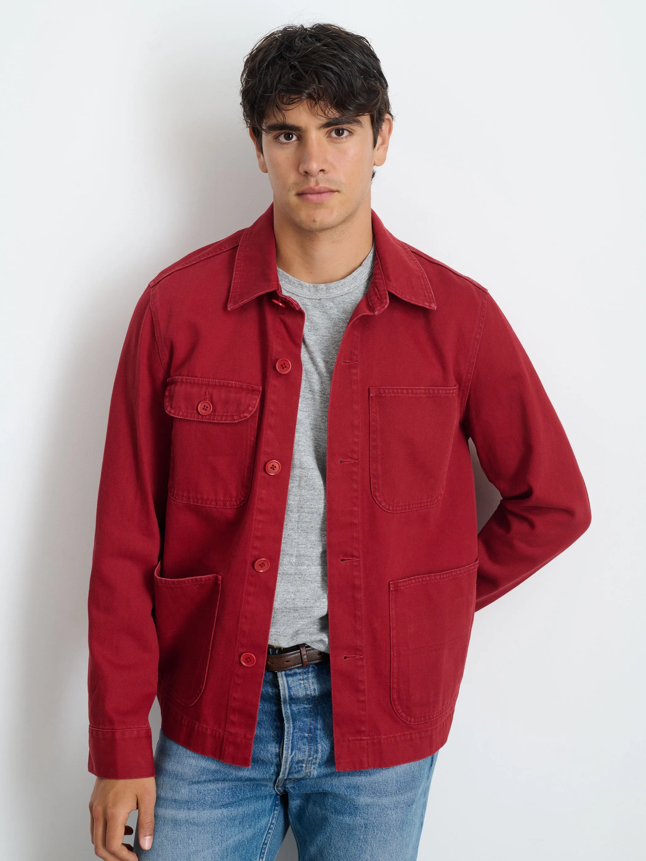 Garment Dyed Work Jacket in Recycled Denim sold by Alex Mill product image thumbnail 2
