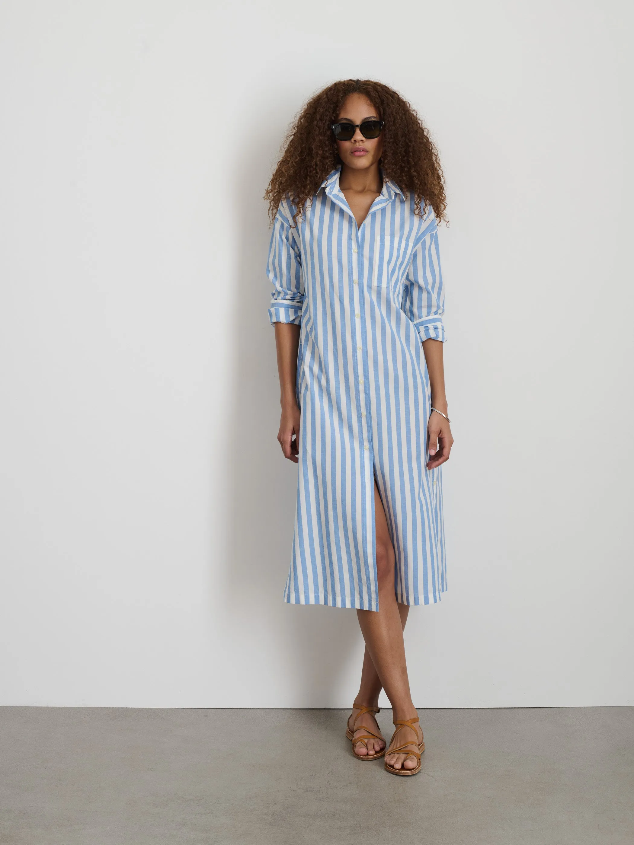 Kerry Shirtdress In Positano Stripe sold by Alex Mill product image thumbnail 2