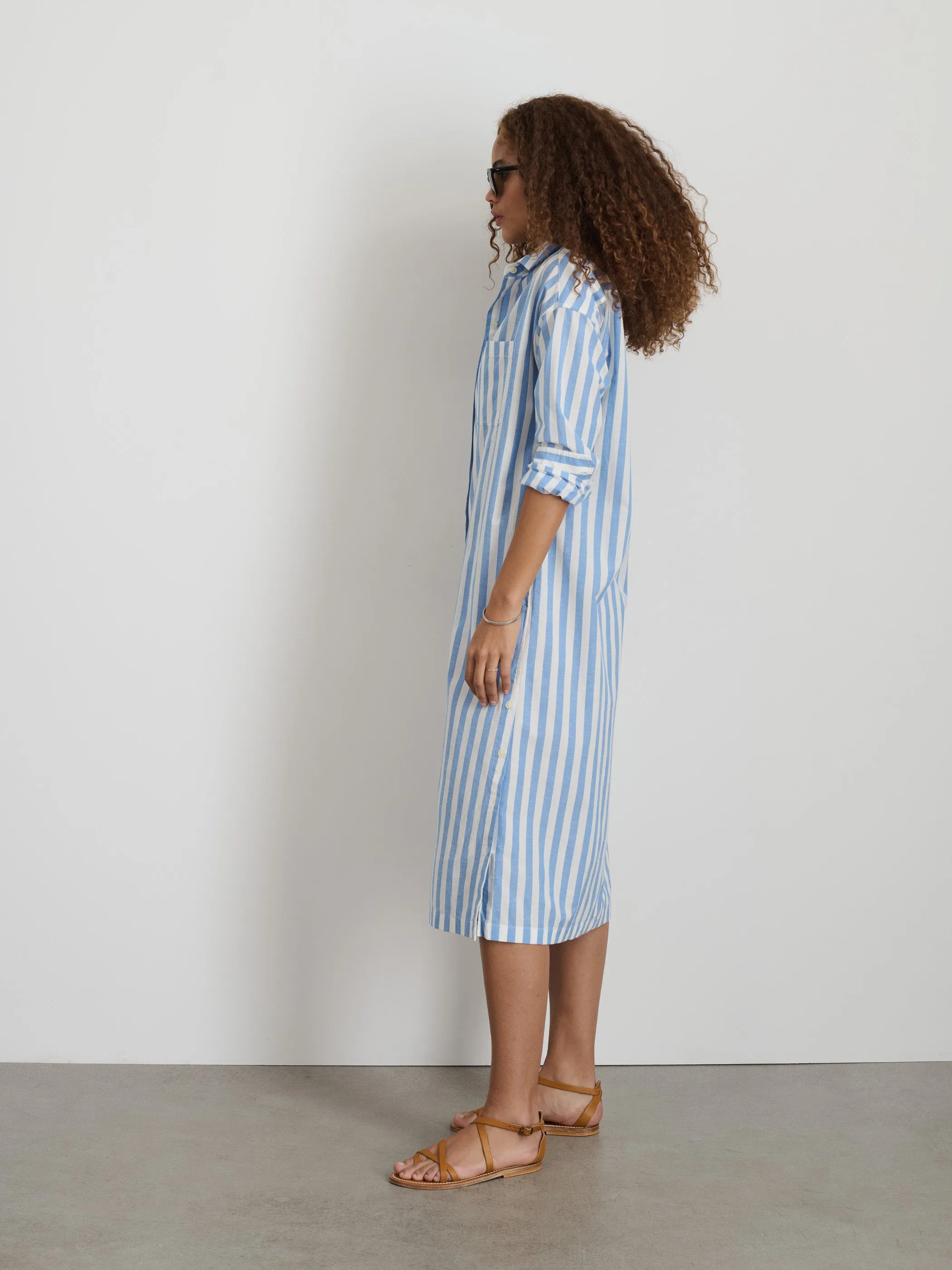 Kerry Shirtdress In Positano Stripe sold by Alex Mill product image thumbnail 4