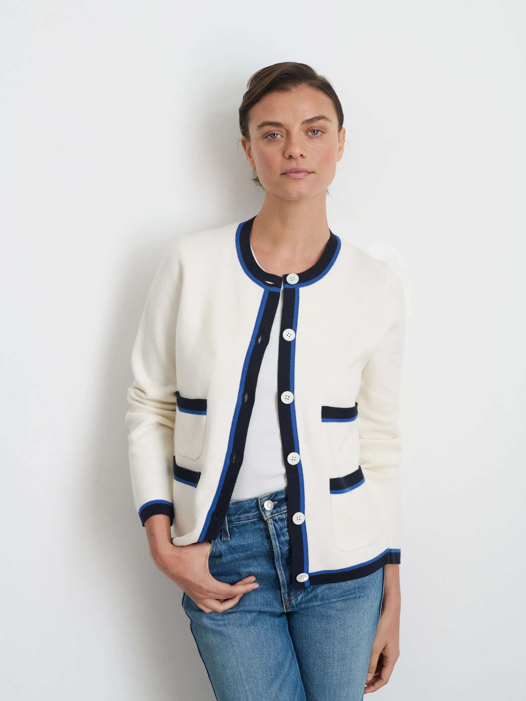 Camille Tipped Cardigan sold by Alex Mill product image thumbnail 2