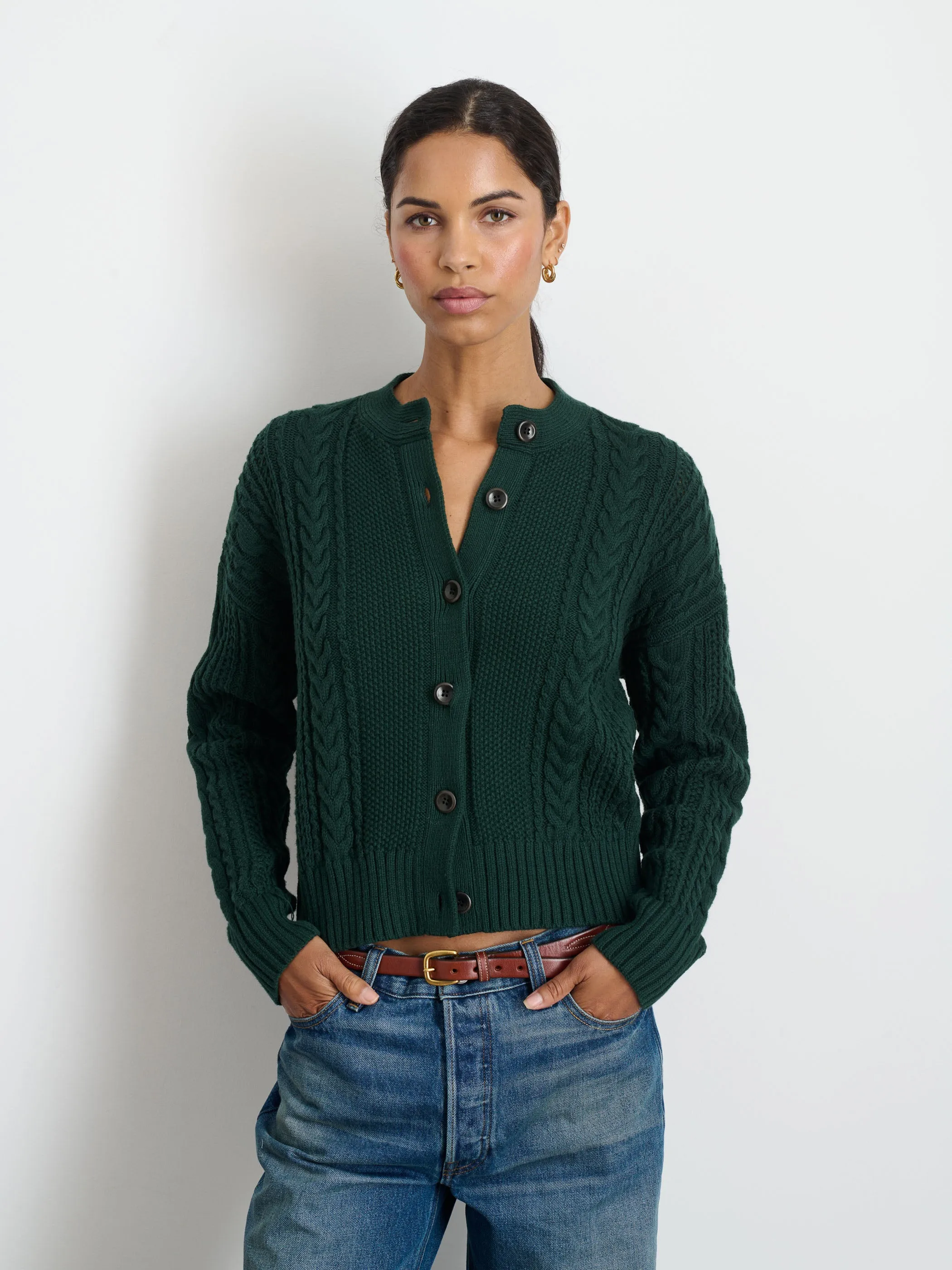 Cable Knit Nico Chunky Cardigan sold by Alex Mill product image thumbnail 5