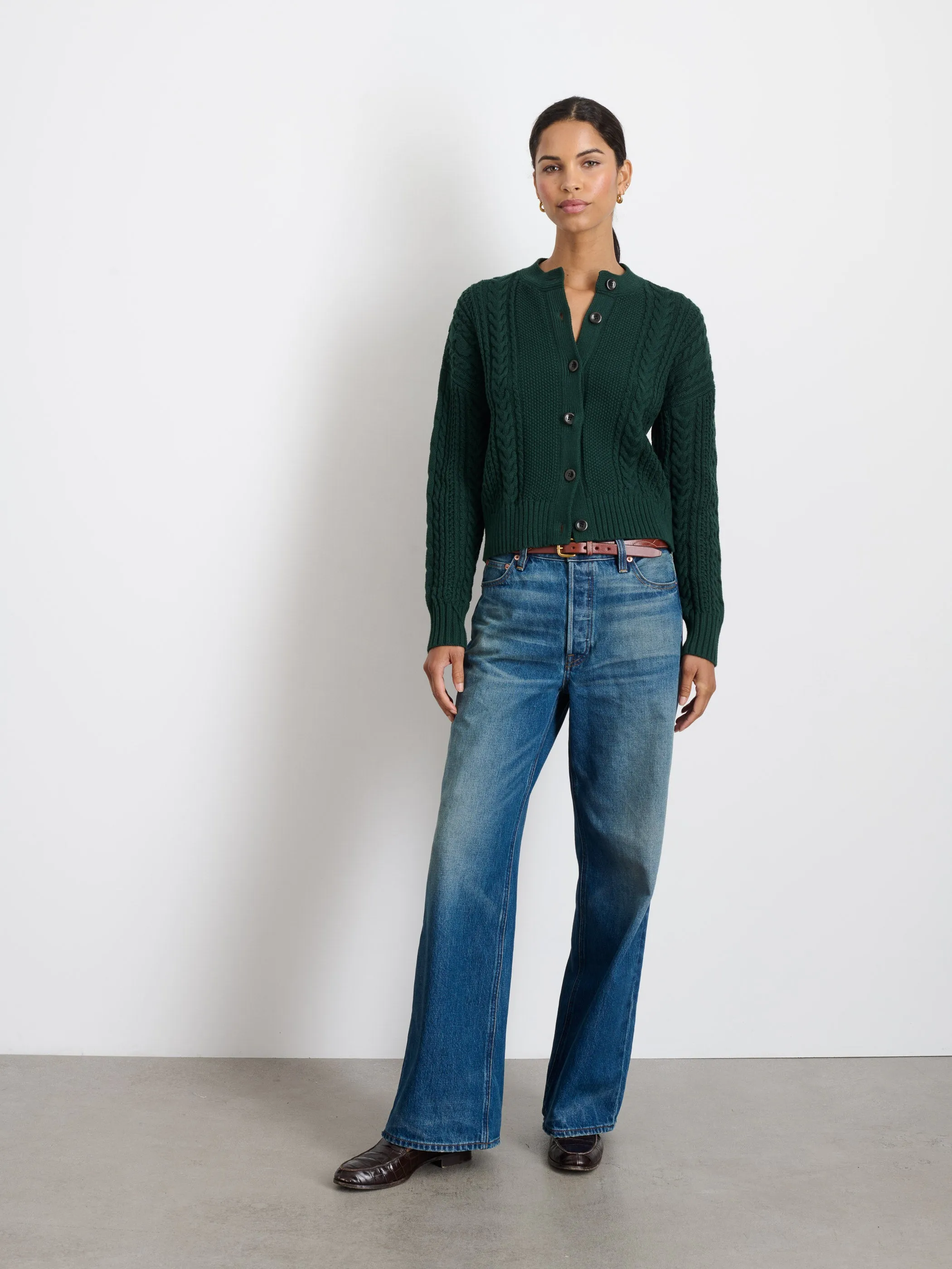Cable Knit Nico Chunky Cardigan sold by Alex Mill product image thumbnail 2
