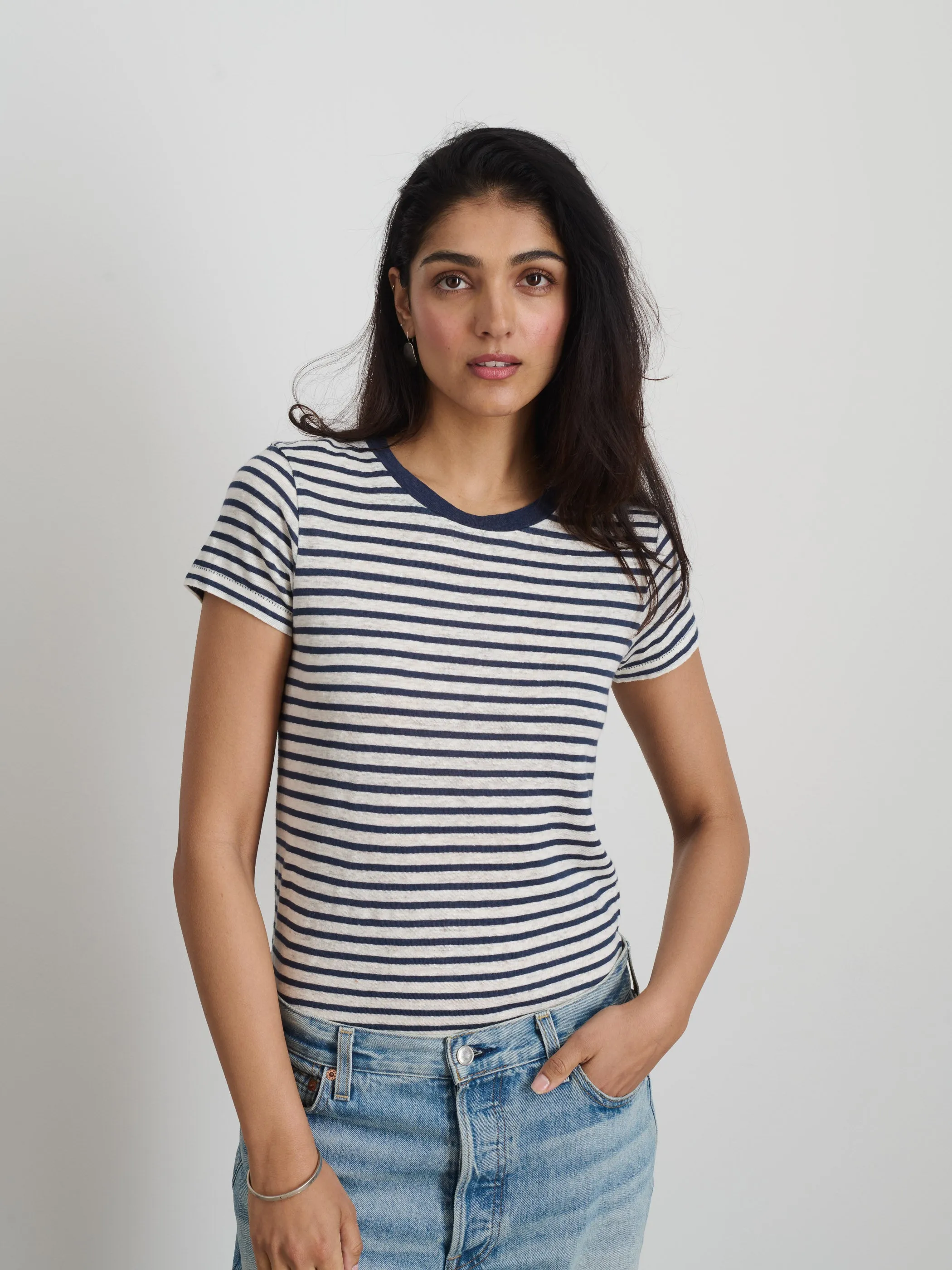 Prospect Striped Tee in Linen sold by Alex Mill product image thumbnail 2