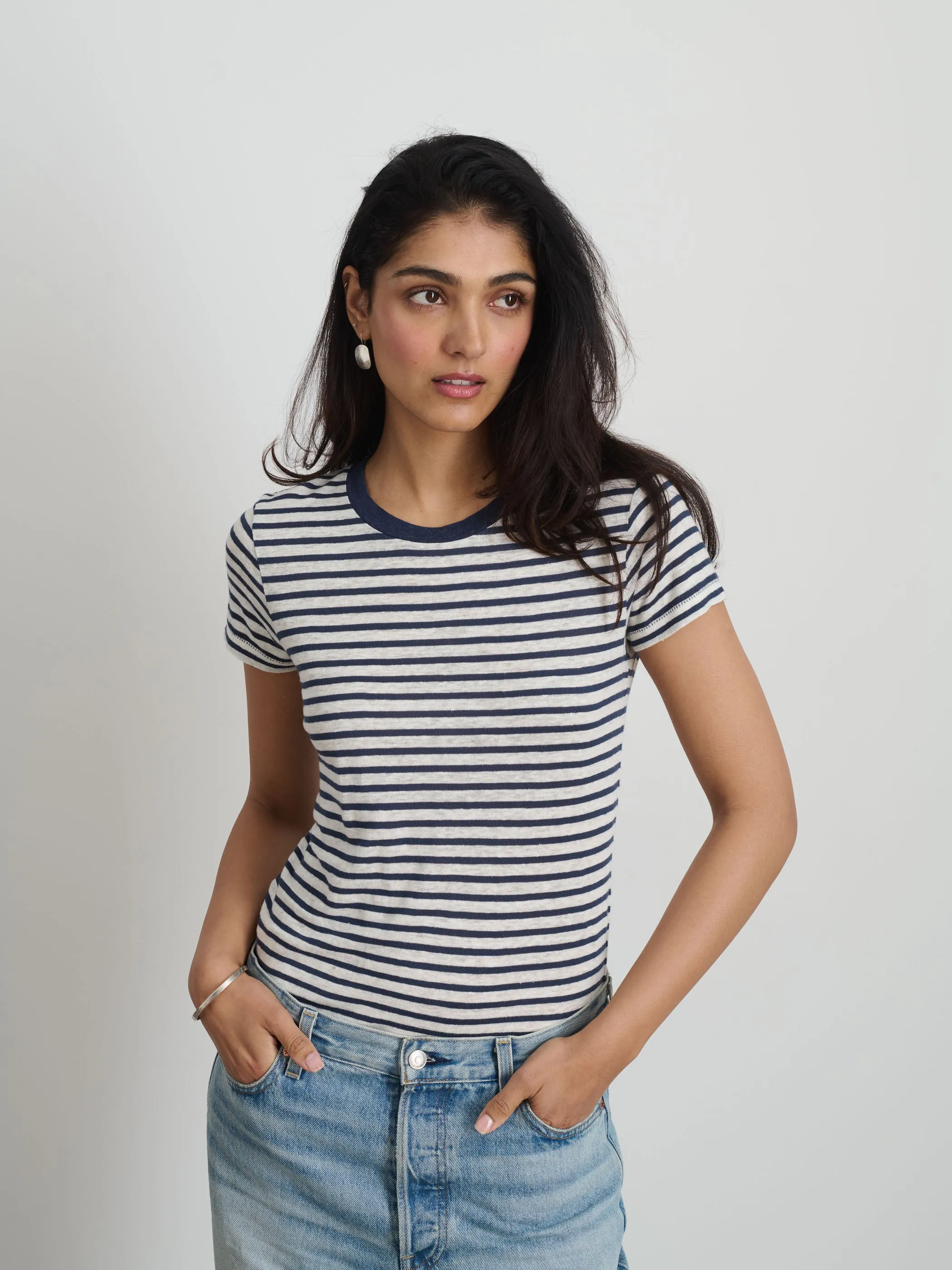 Prospect Striped Tee in Linen sold by Alex Mill product image thumbnail 4