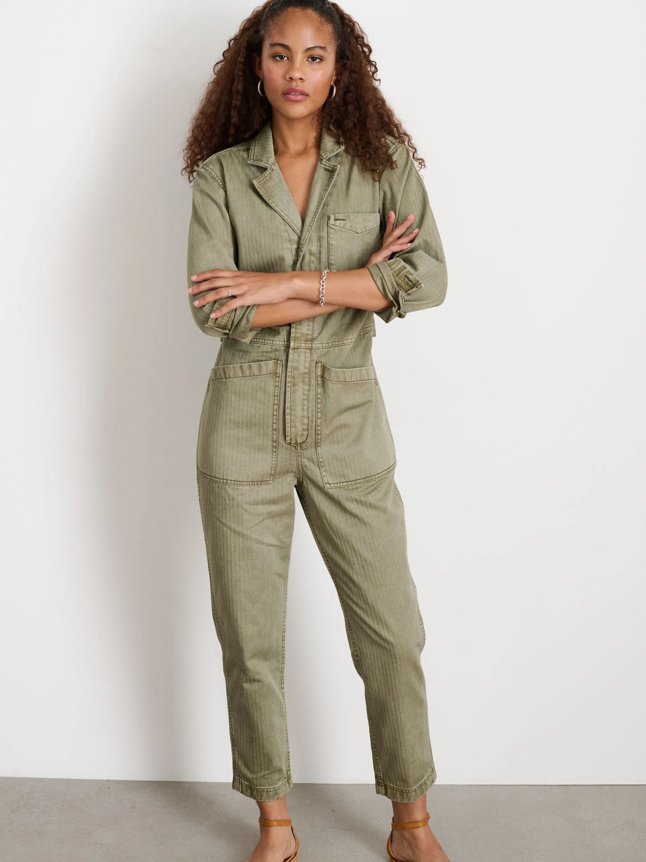 Standard Zip Jumpsuit in Herringbone sold by Alex Mill product image thumbnail 3