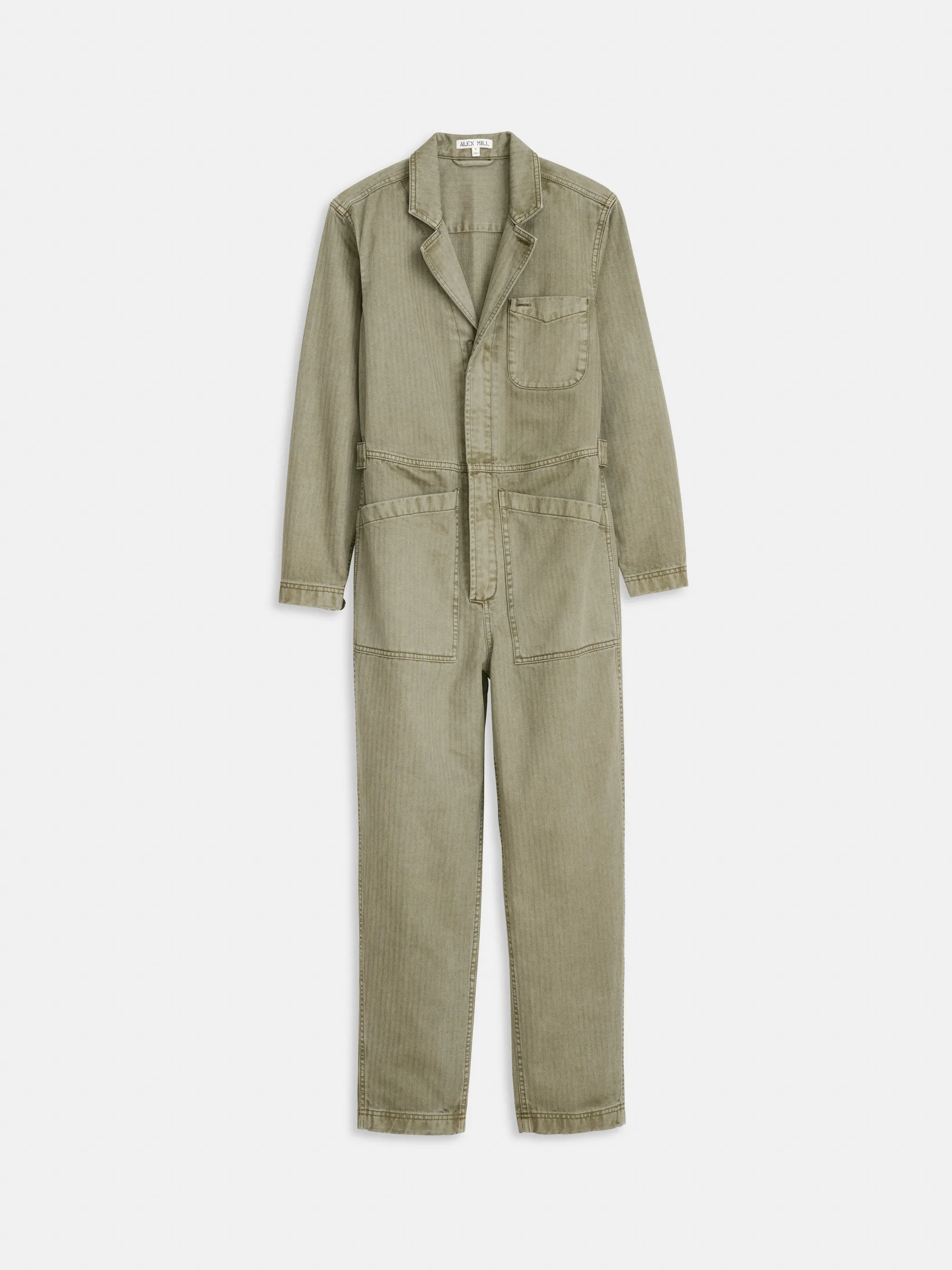 Standard Zip Jumpsuit in Herringbone sold by Alex Mill
