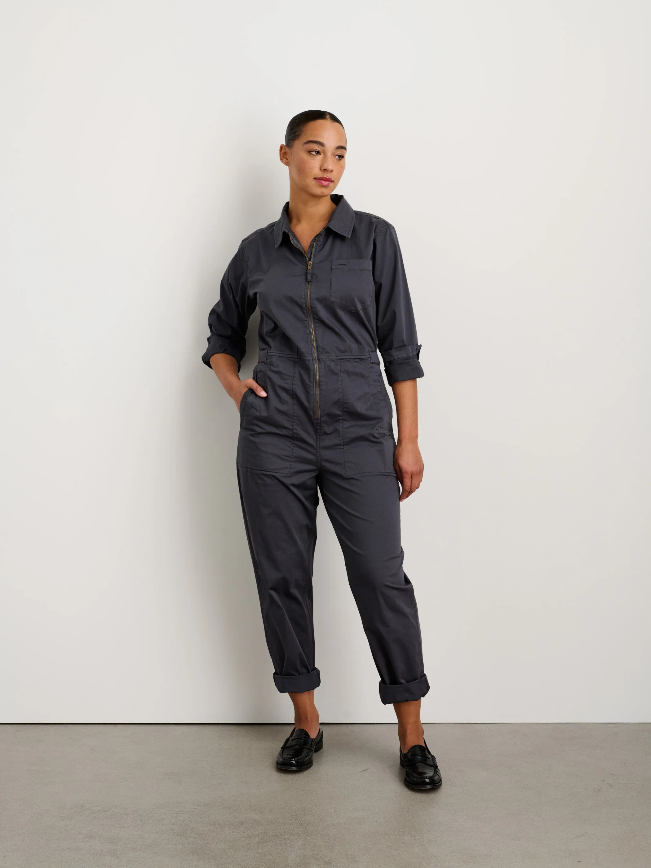 Standard Zip Front Jumpsuit in Cotton Twill sold by Alex Mill product image thumbnail 3