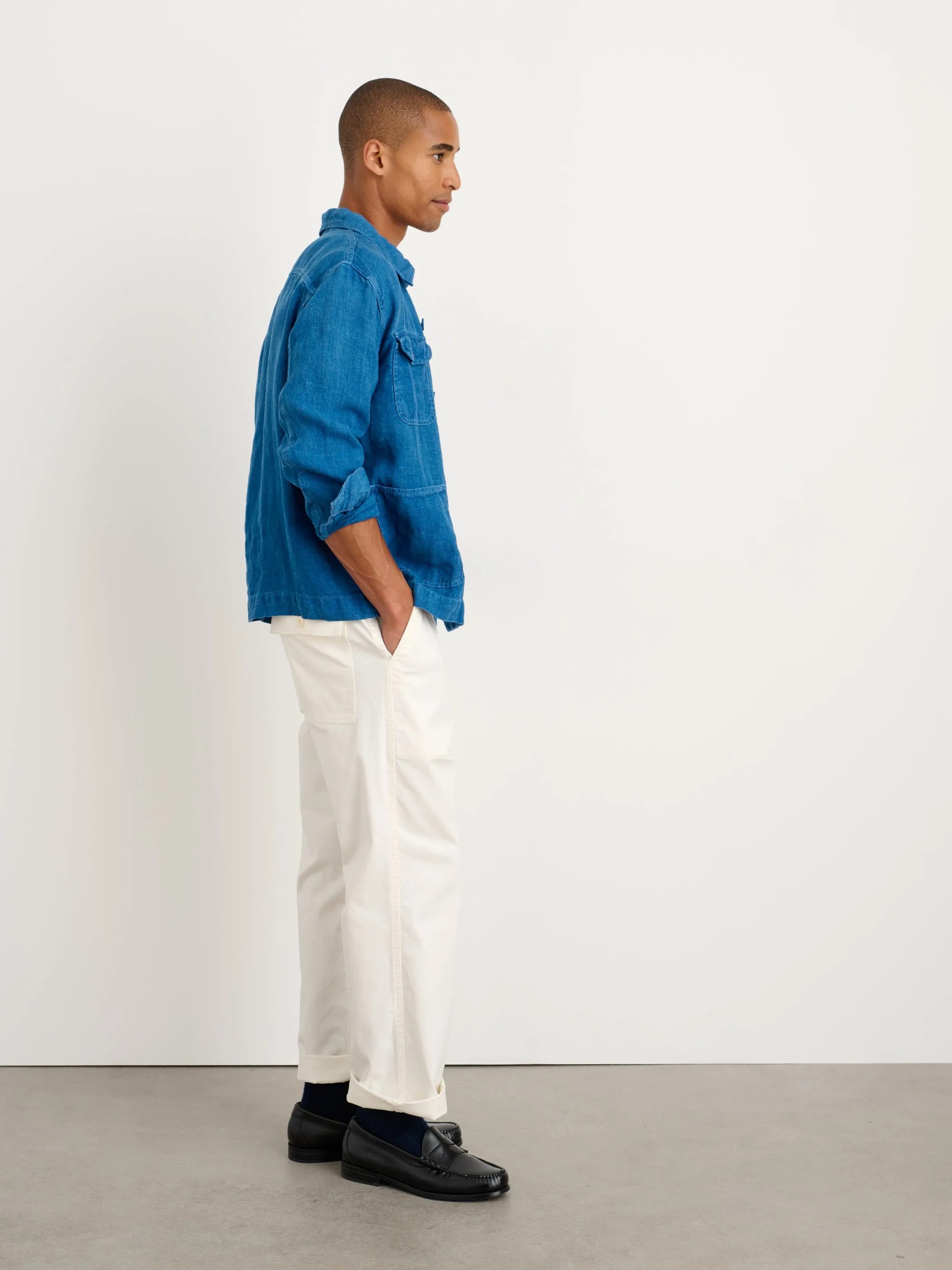 Indigo Dyed Work Jacket in Linen sold by Alex Mill product image thumbnail 5