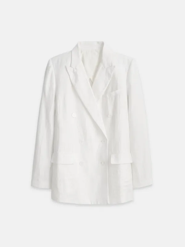 Anna Double Breasted Blazer In Linen sold by Alex Mill