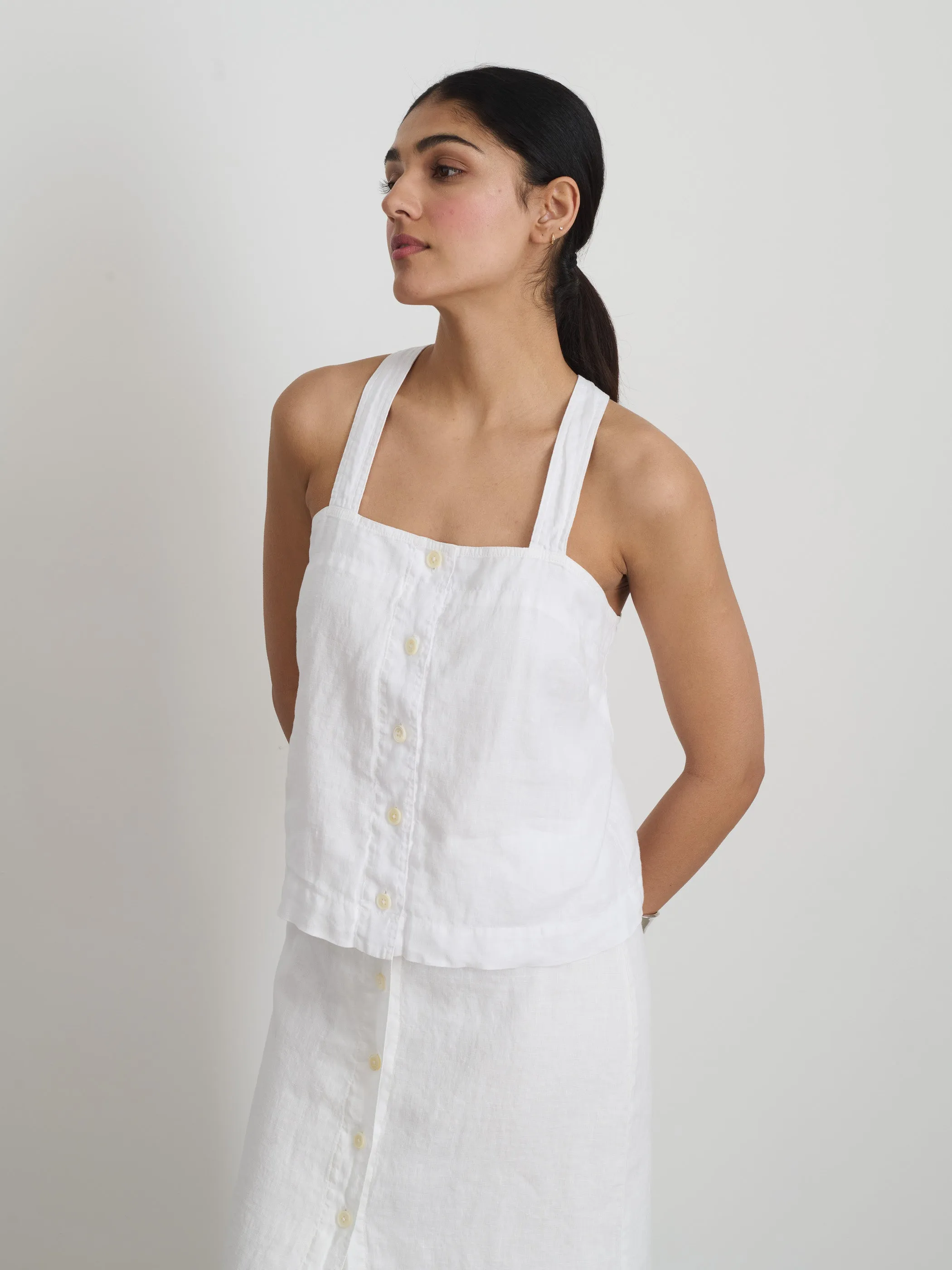Zoe Tank In Linen sold by Alex Mill product image thumbnail 3
