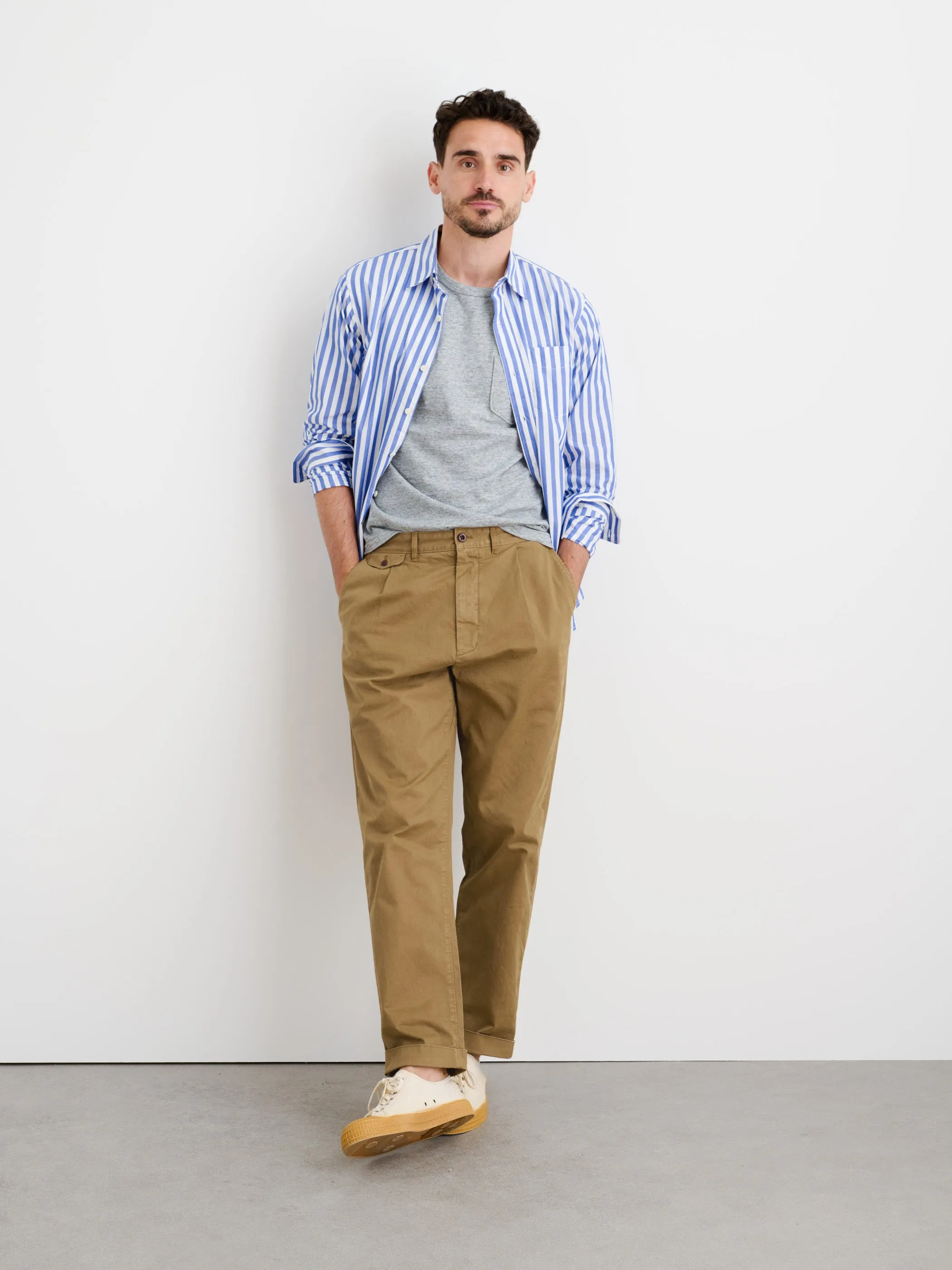 Long Inseam Standard Pleated Pant in Chino sold by Alex Mill product image thumbnail 2