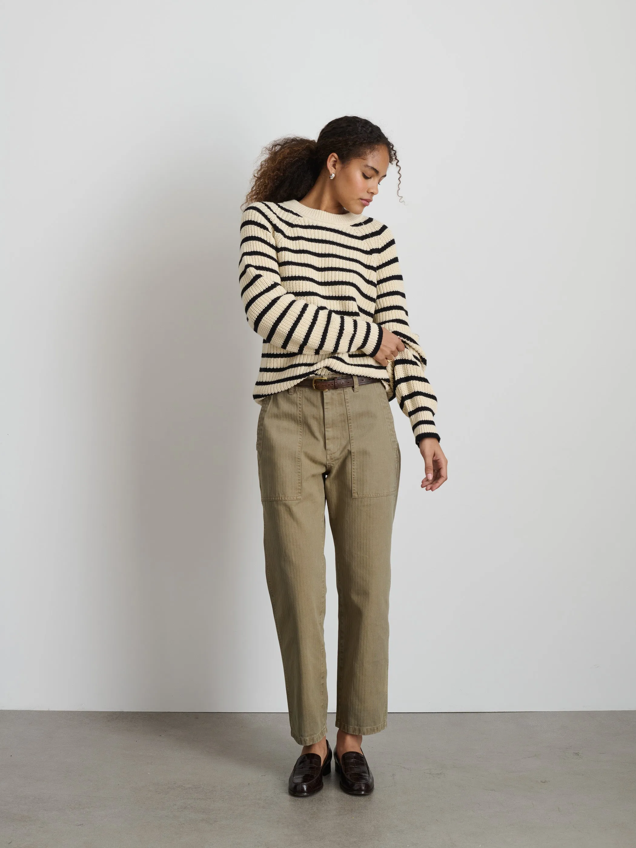Amalie Pullover Sweater In Stripe sold by Alex Mill product image thumbnail 3