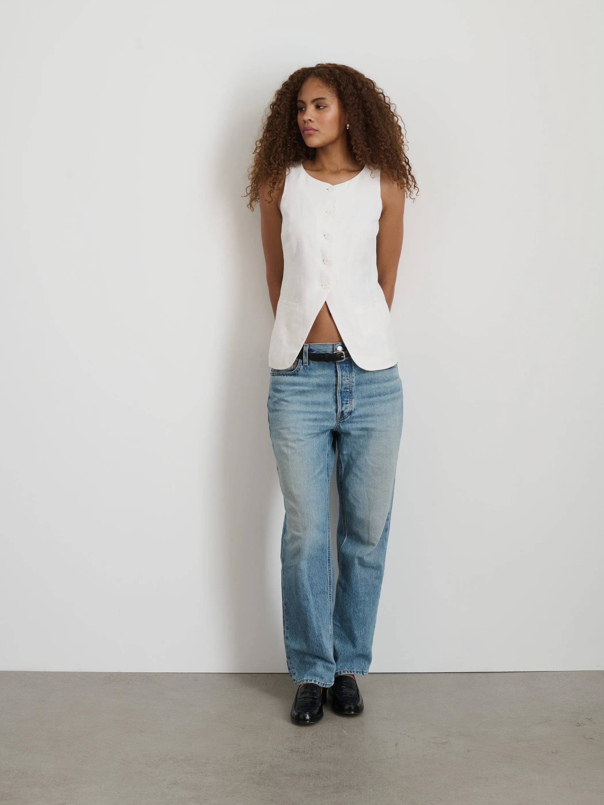 Anna Vest In Linen sold by Alex Mill product image thumbnail 4