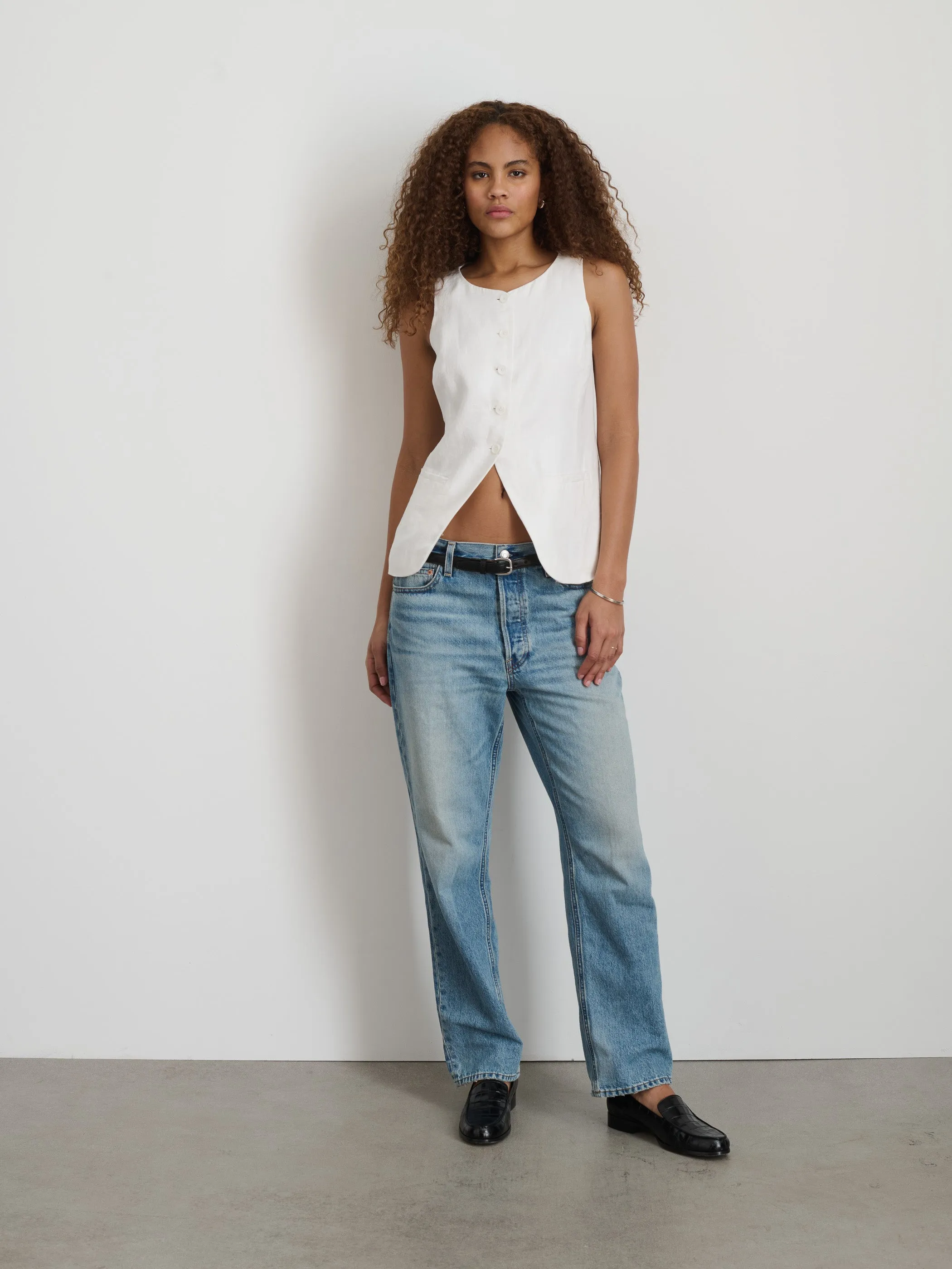 Anna Vest In Linen sold by Alex Mill product image thumbnail 3