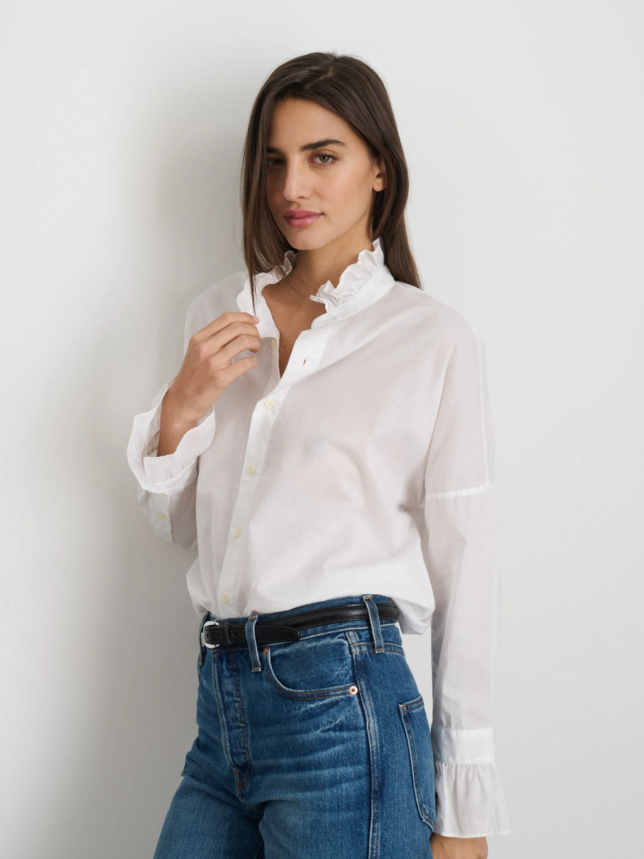 Blake Ruffle Shirt In Cotton Voile sold by Alex Mill product image thumbnail 2