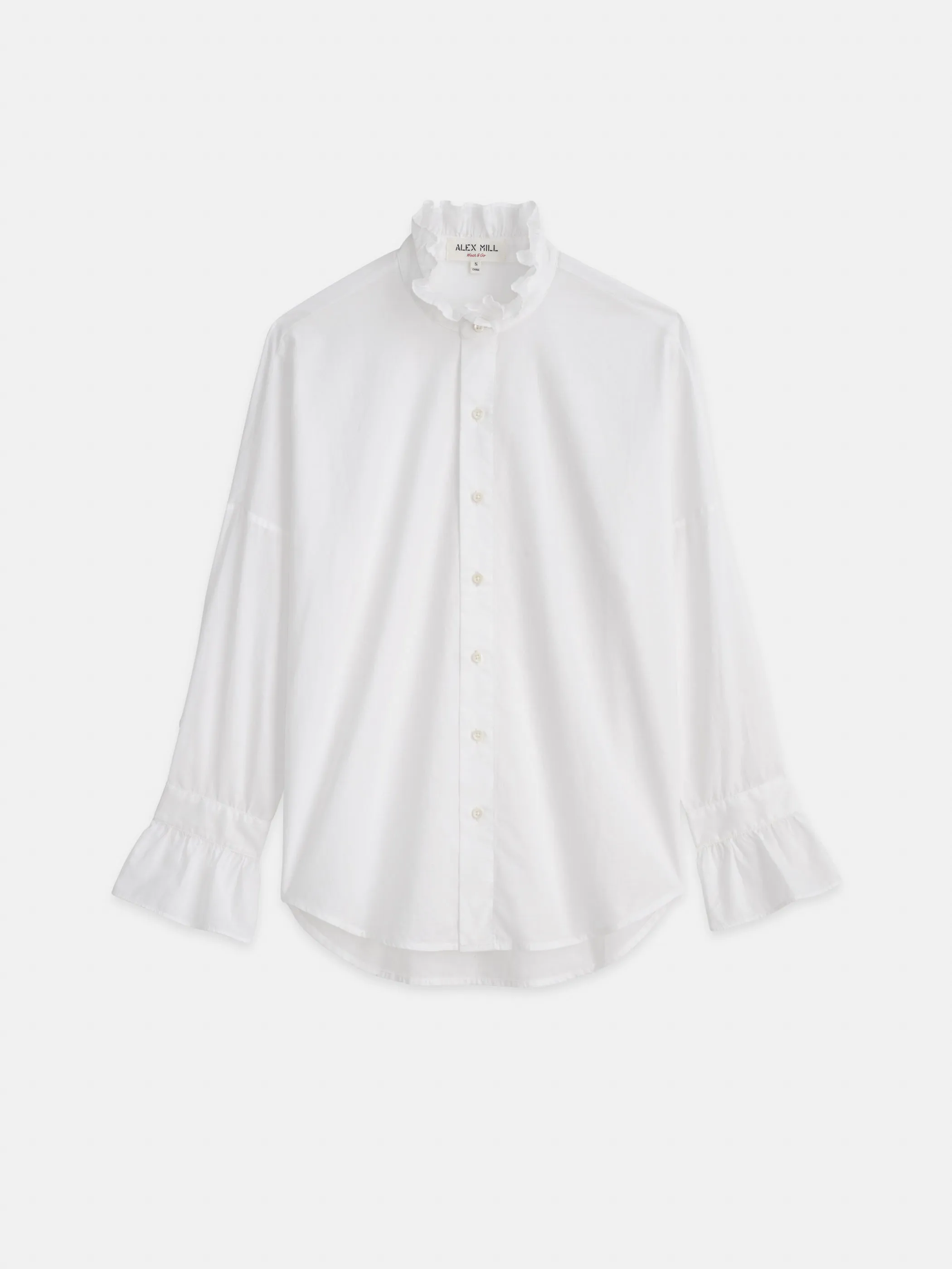 Blake Ruffle Shirt In Cotton Voile sold by Alex Mill