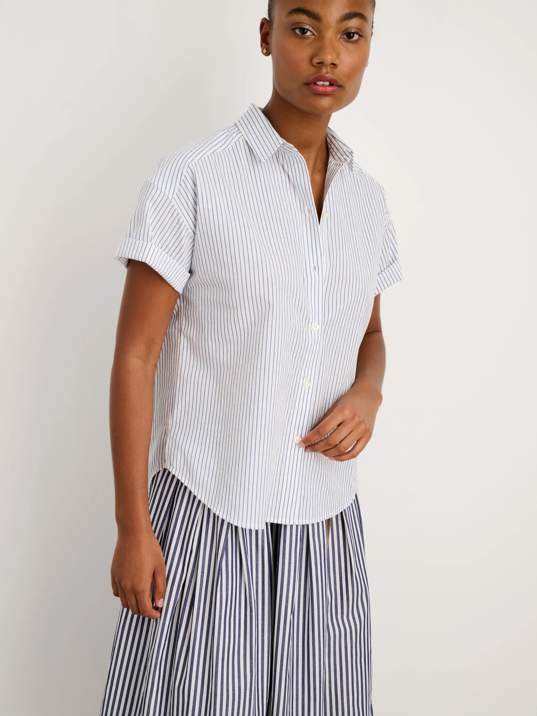 Easy Short Sleeve Shirt in Stripe sold by Alex Mill product image thumbnail 3