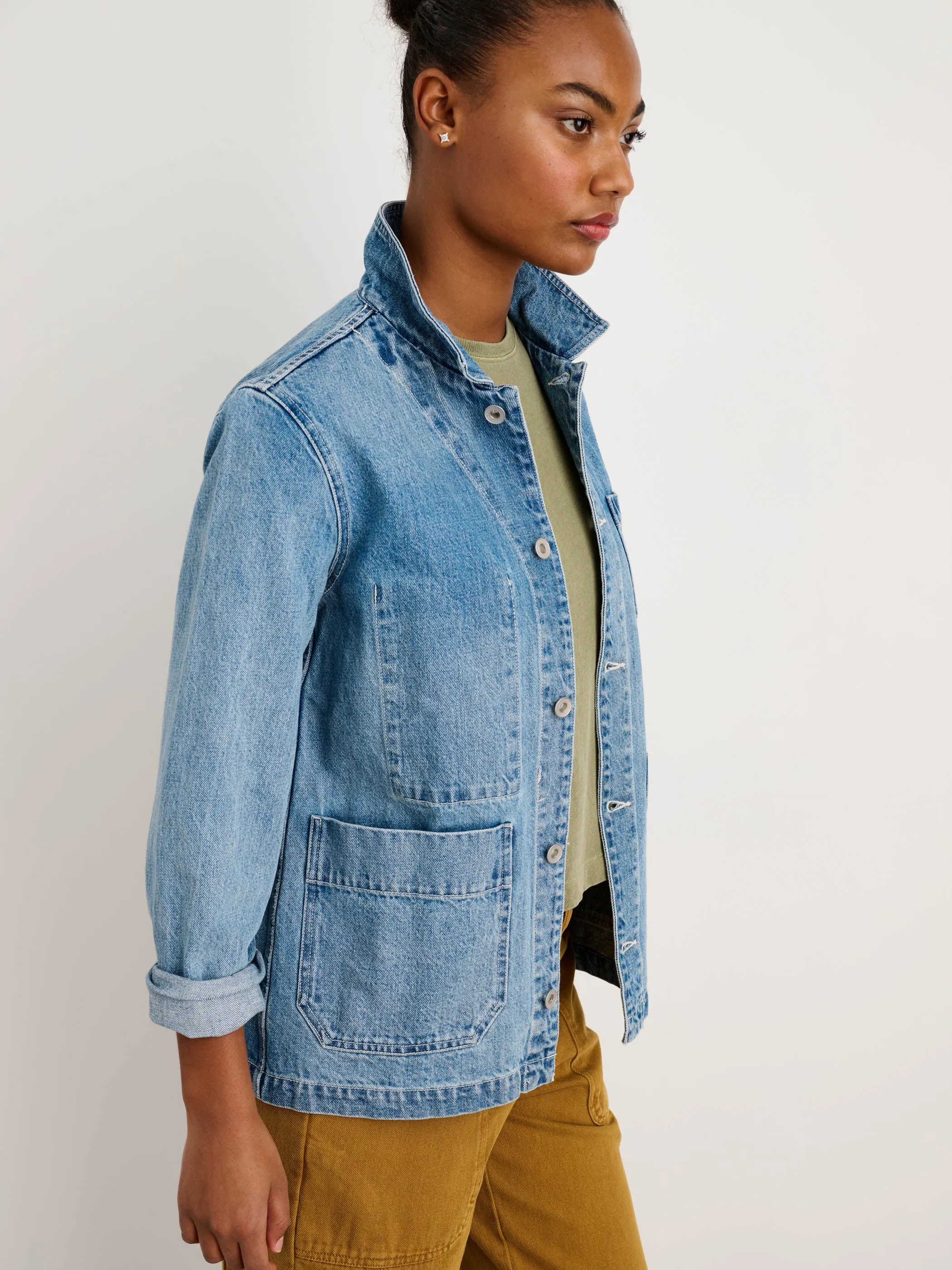 Britt Work Jacket in Denim sold by Alex Mill product image thumbnail 3