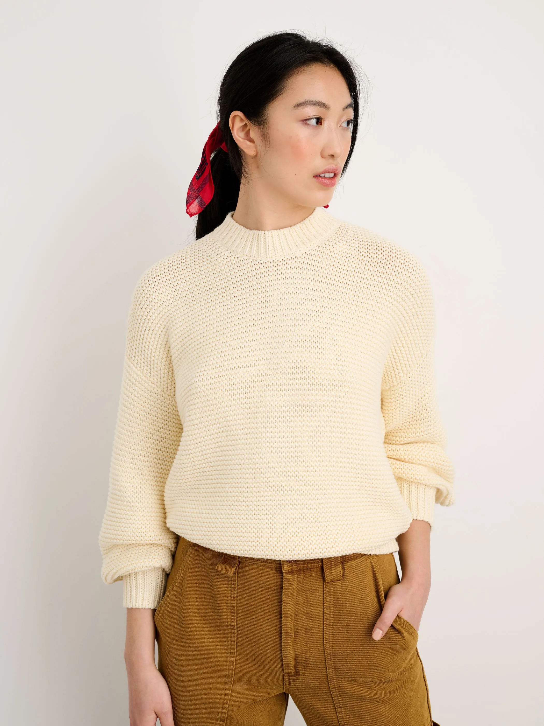 Button-Back Crewneck Sweater sold by Alex Mill product image thumbnail 2