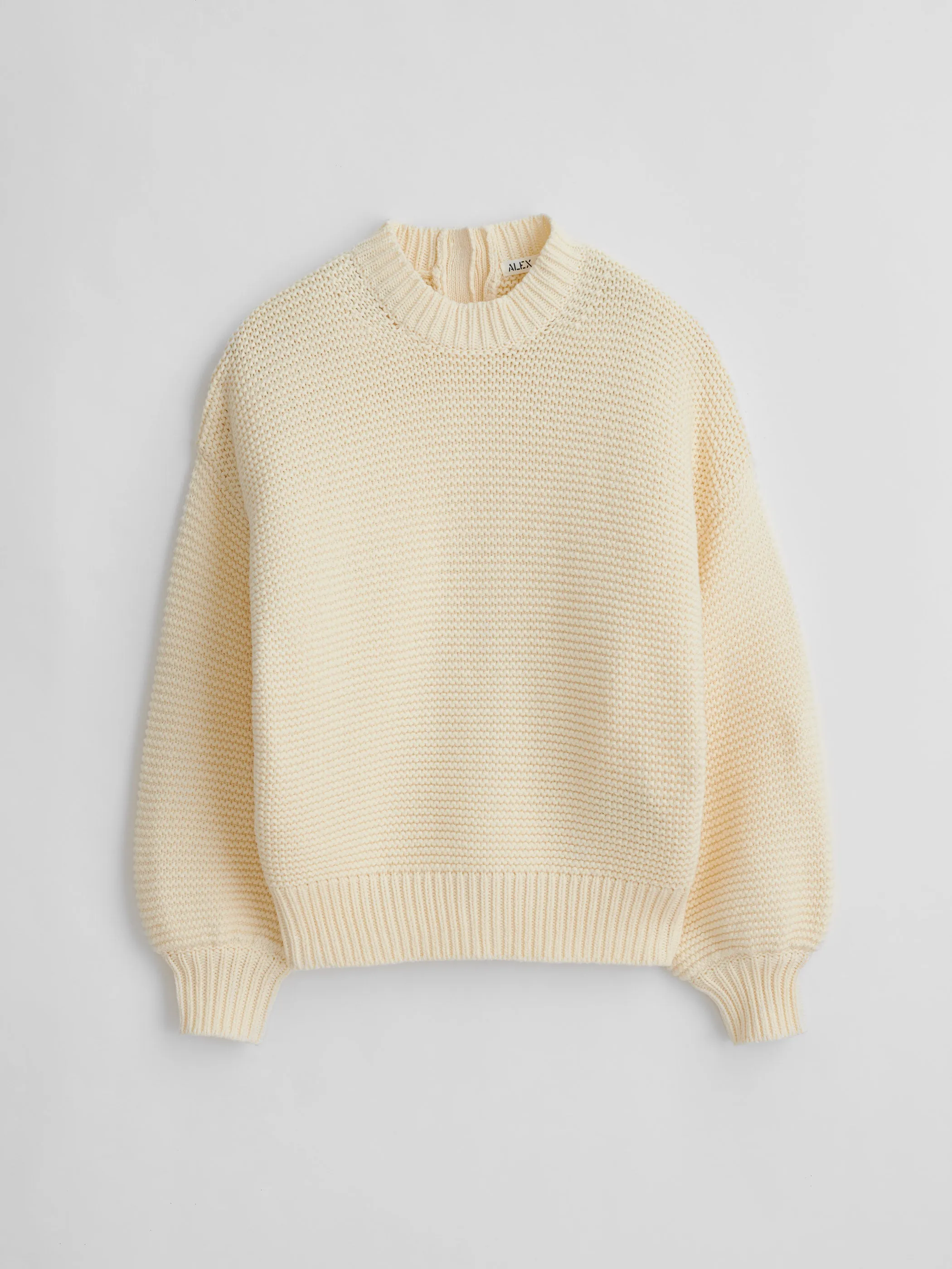 Button-Back Crewneck Sweater sold by Alex Mill