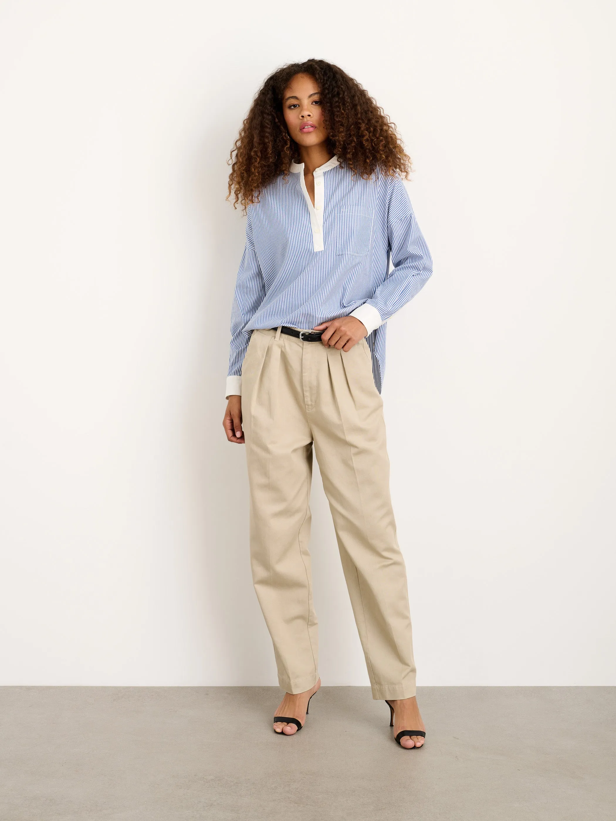 Jo Striped Popover Shirt in Cotton sold by Alex Mill product image thumbnail 3