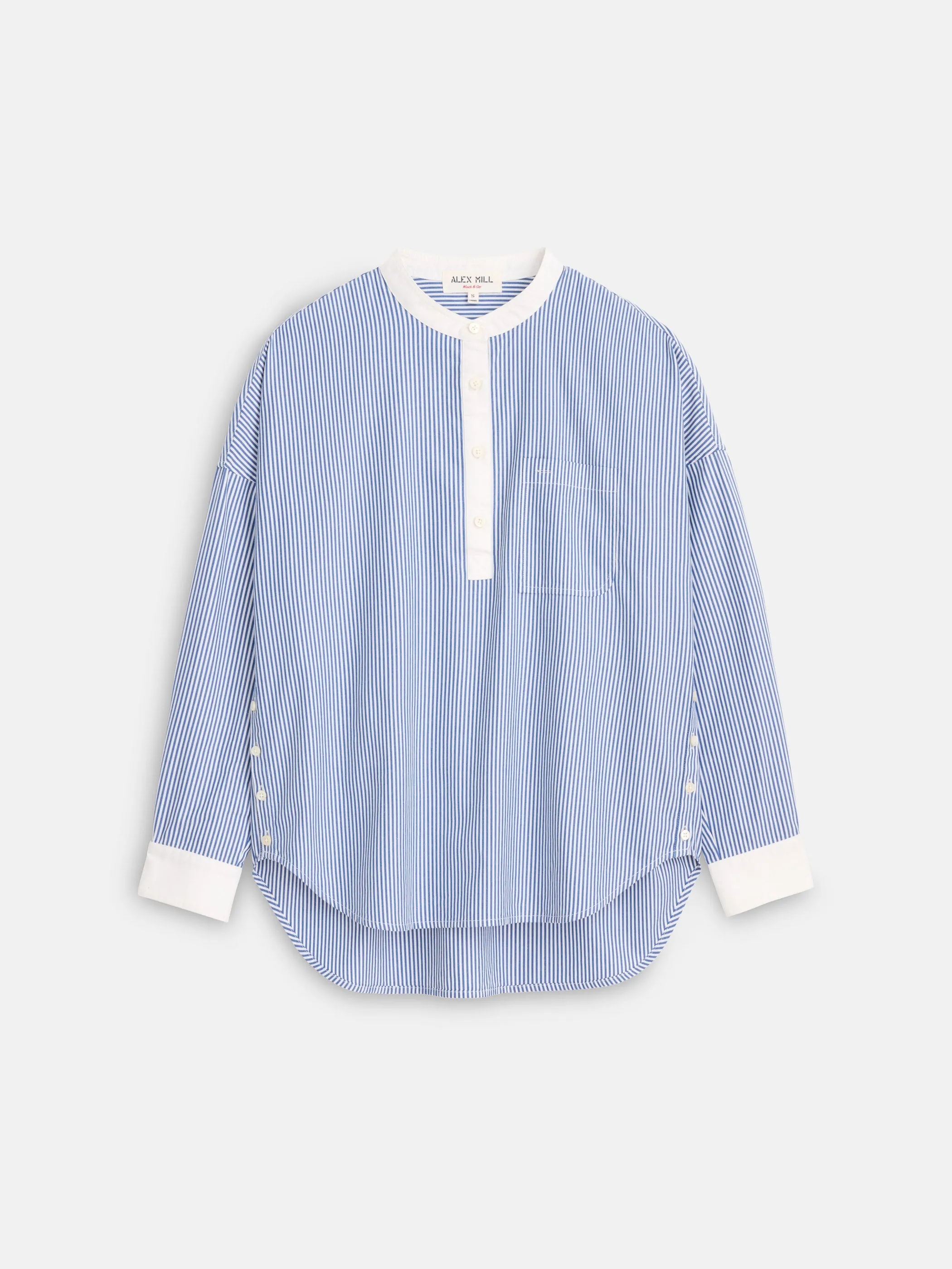 Jo Striped Popover Shirt in Cotton sold by Alex Mill