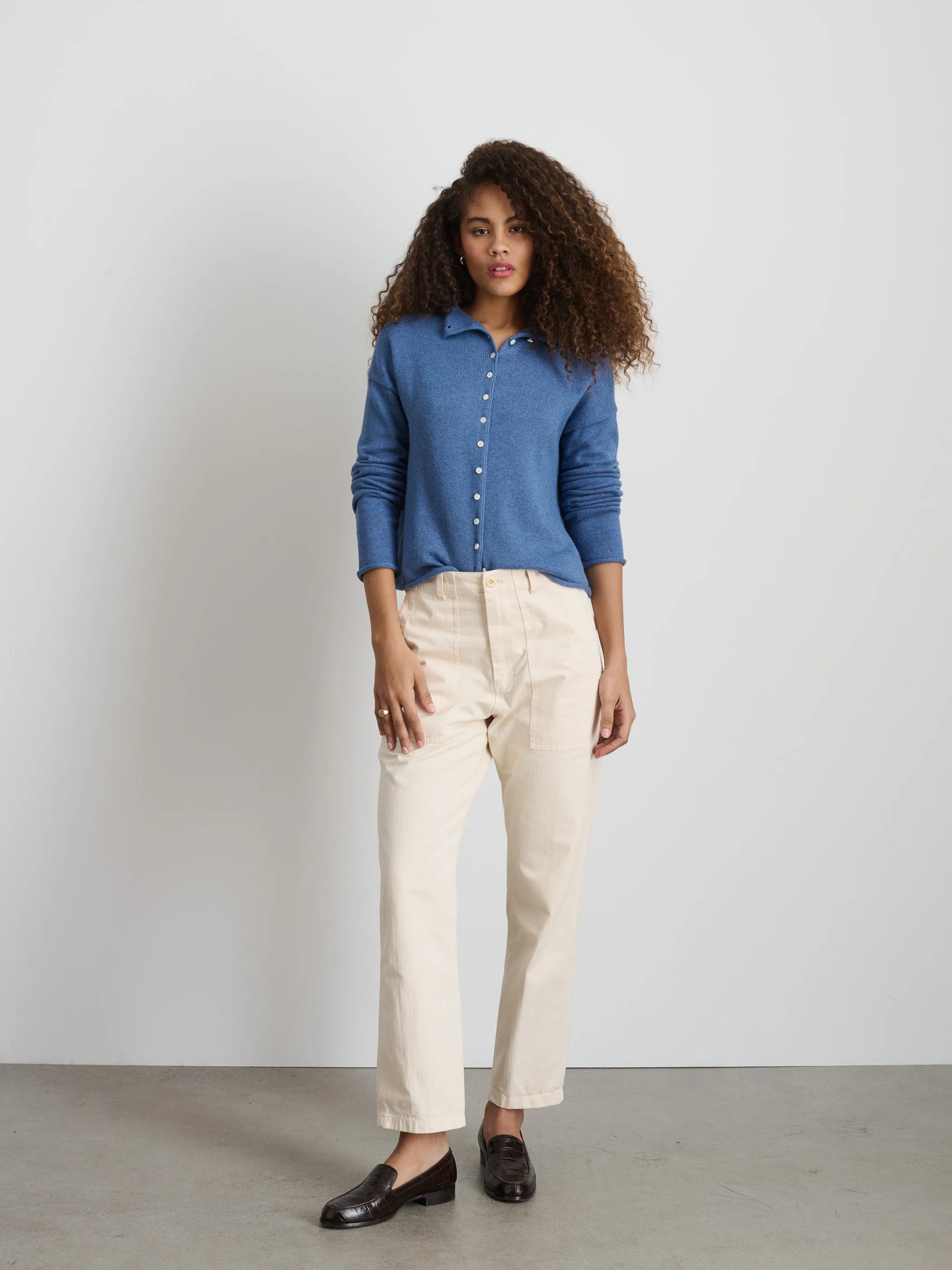 Taylor Rollneck Cardigan in Cotton Cashmere sold by Alex Mill product image thumbnail 4