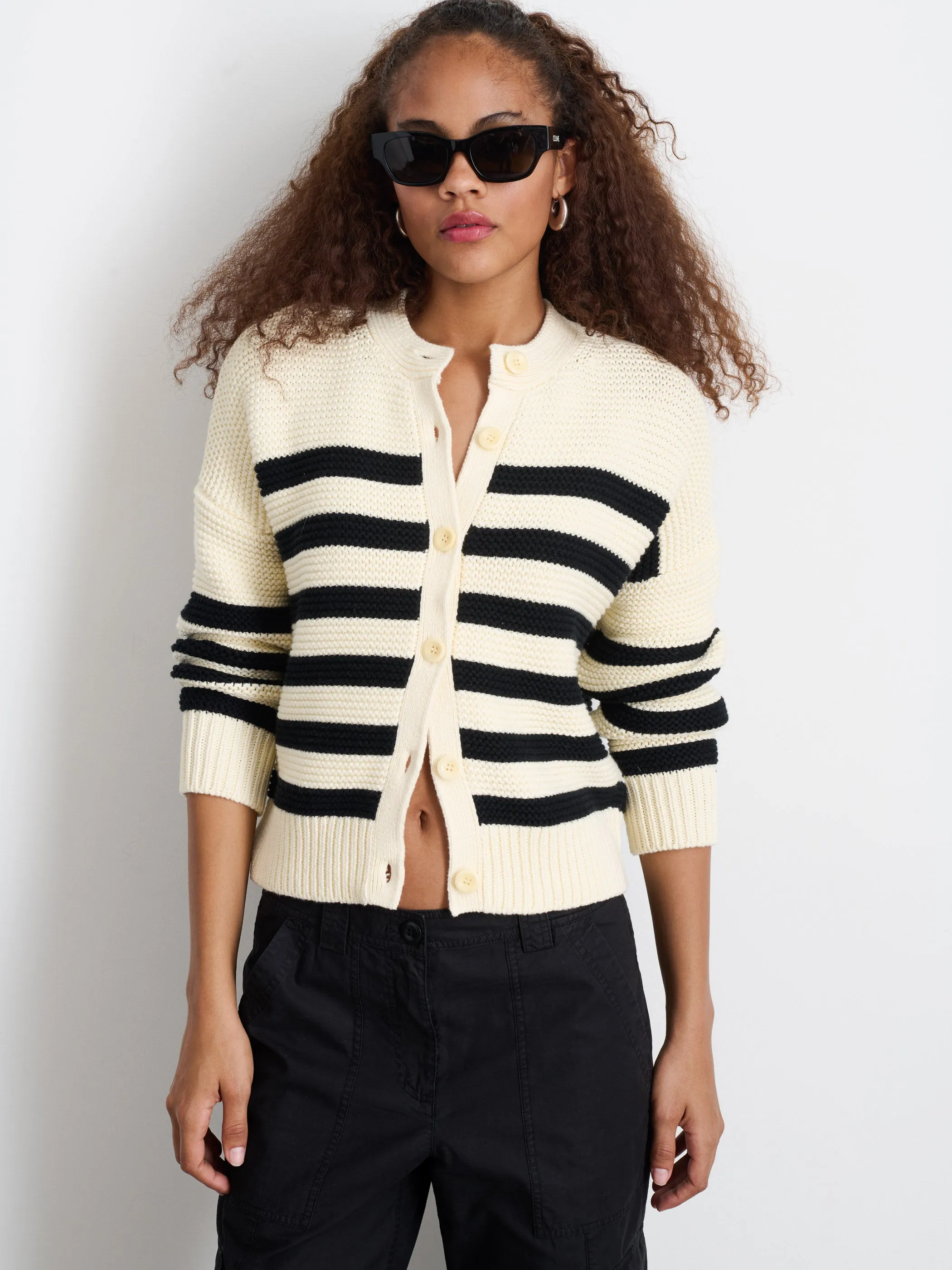 Nico Striped Cardigan in Cotton sold by Alex Mill product image thumbnail 5