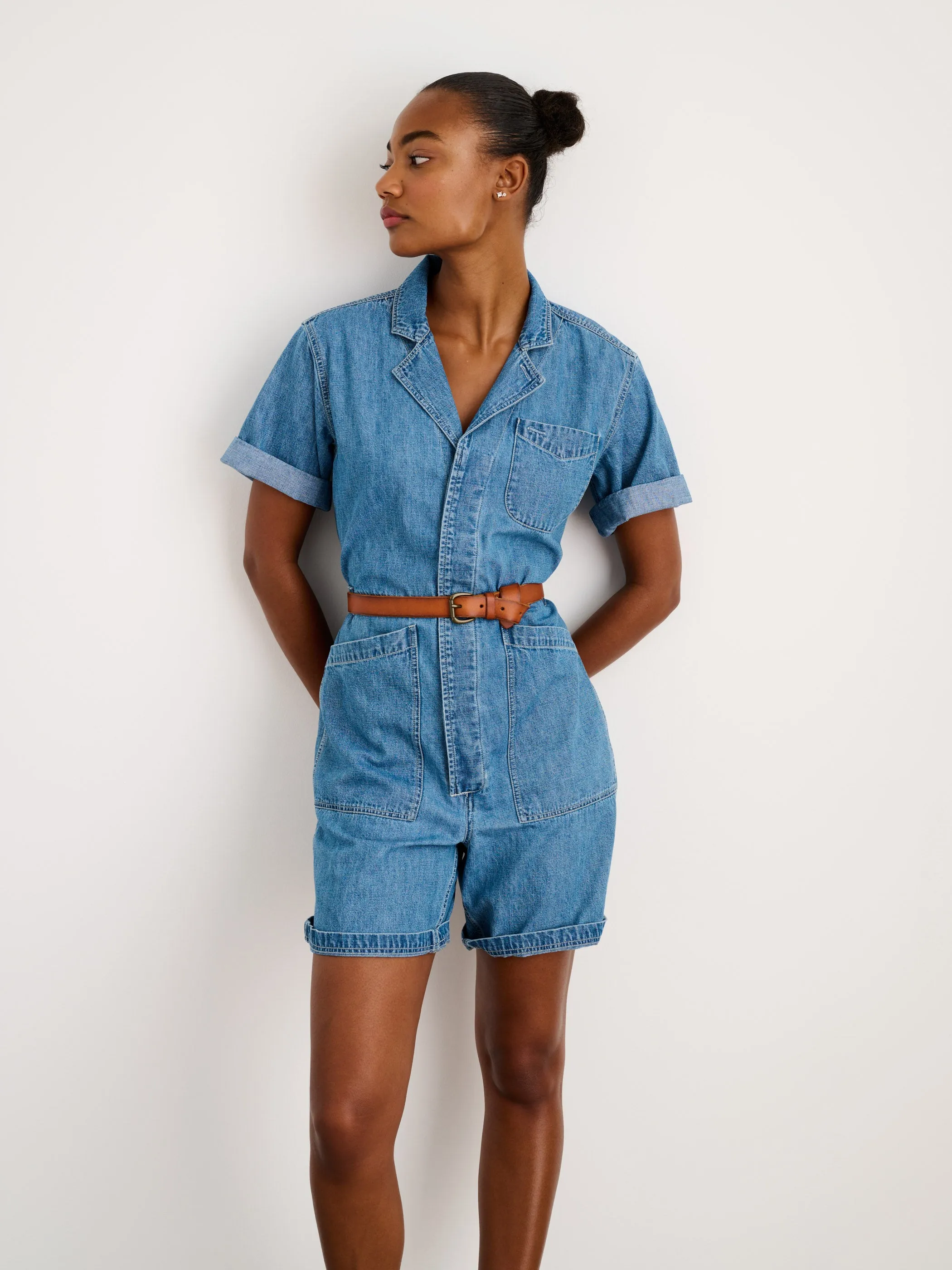 Standard Short Jumpsuit in Denim sold by Alex Mill product image thumbnail 3