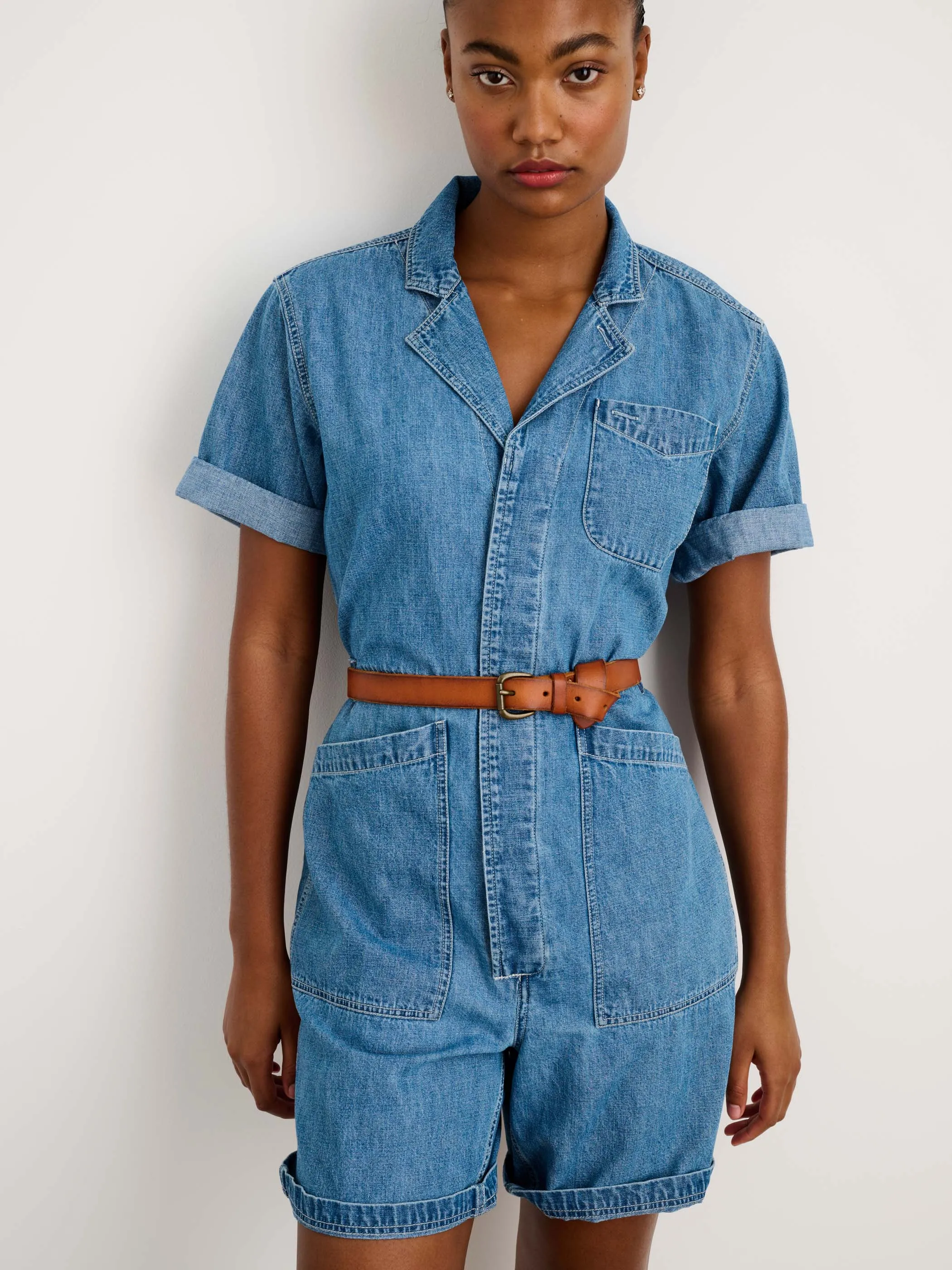 Standard Short Jumpsuit in Denim sold by Alex Mill product image thumbnail 4