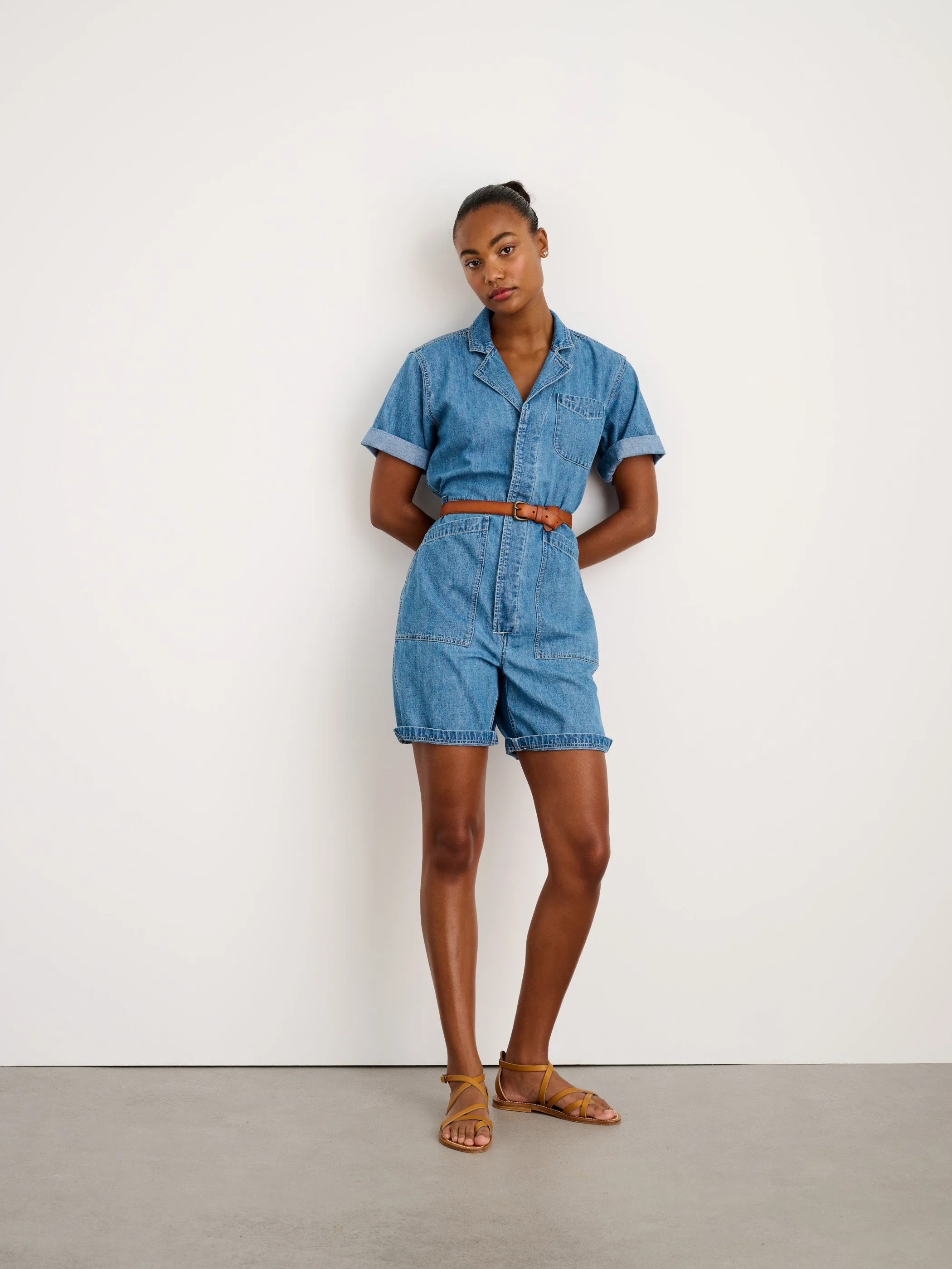 Standard Short Jumpsuit in Denim sold by Alex Mill product image thumbnail 2
