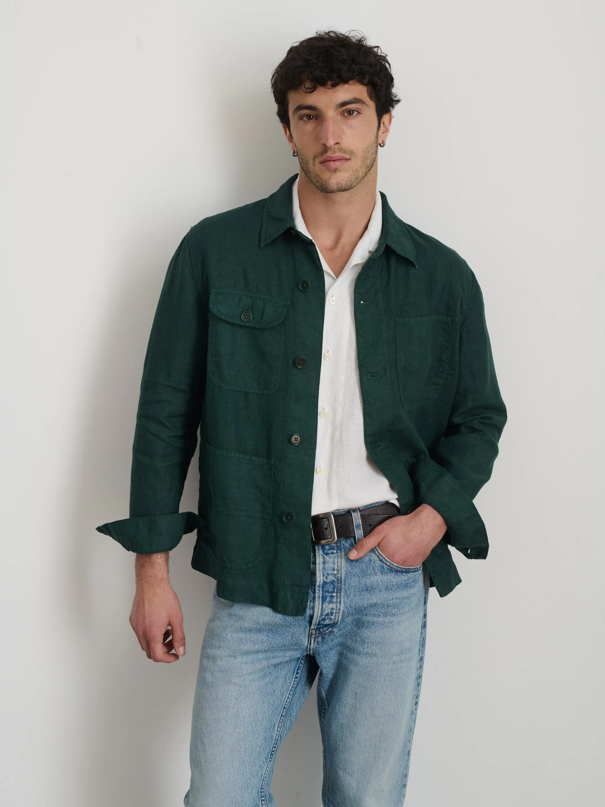 Garment Dyed Work Jacket in Linen sold by Alex Mill product image thumbnail 2