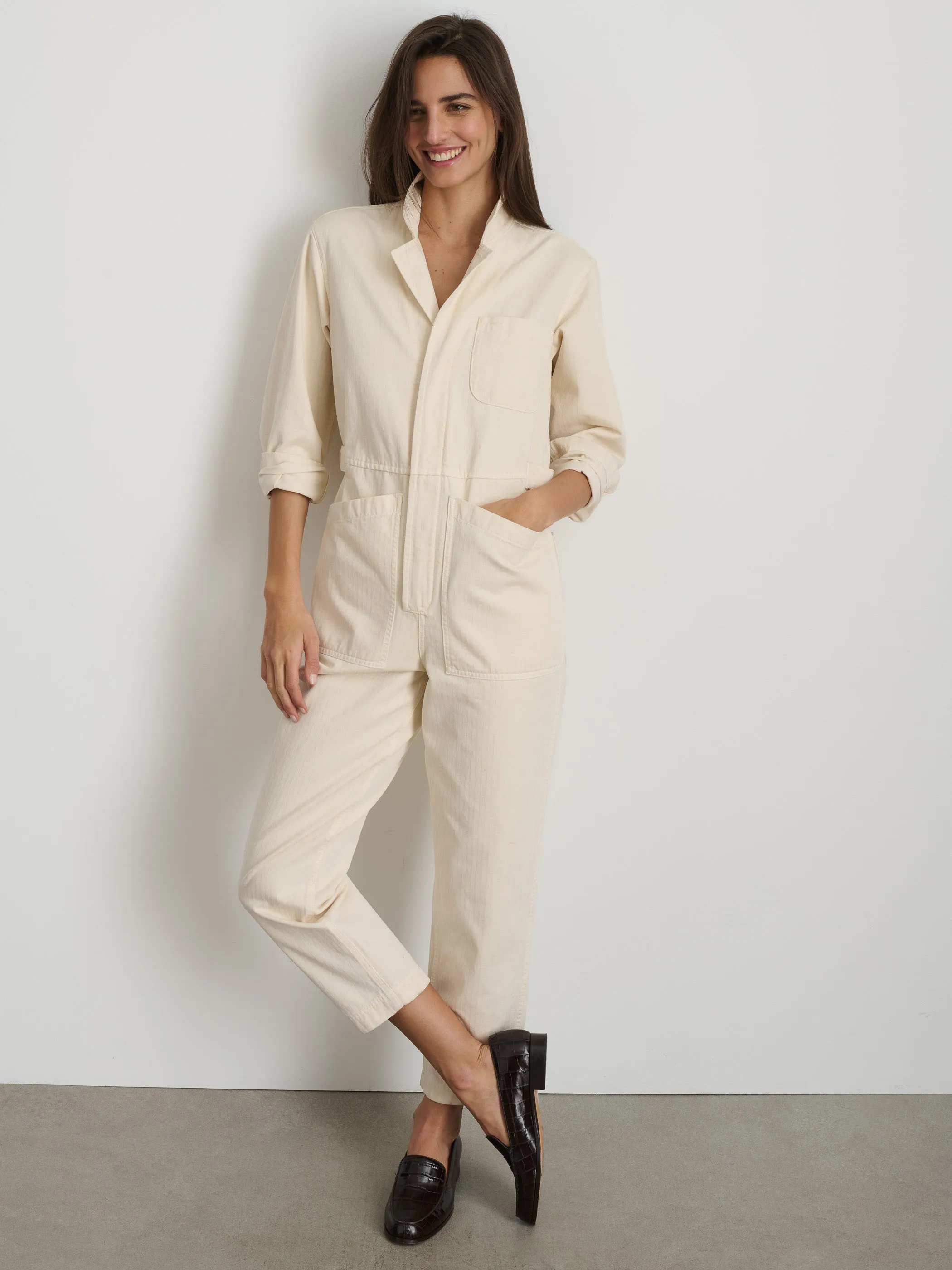 Standard Zip Jumpsuit in Herringbone sold by Alex Mill product image thumbnail 2
