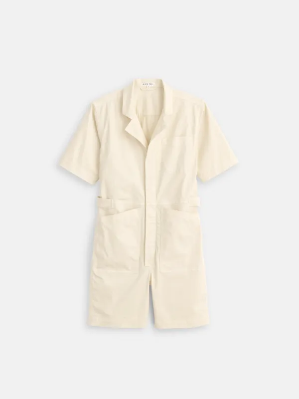 Standard Short Jumpsuit in Cotton Twill sold by Alex Mill