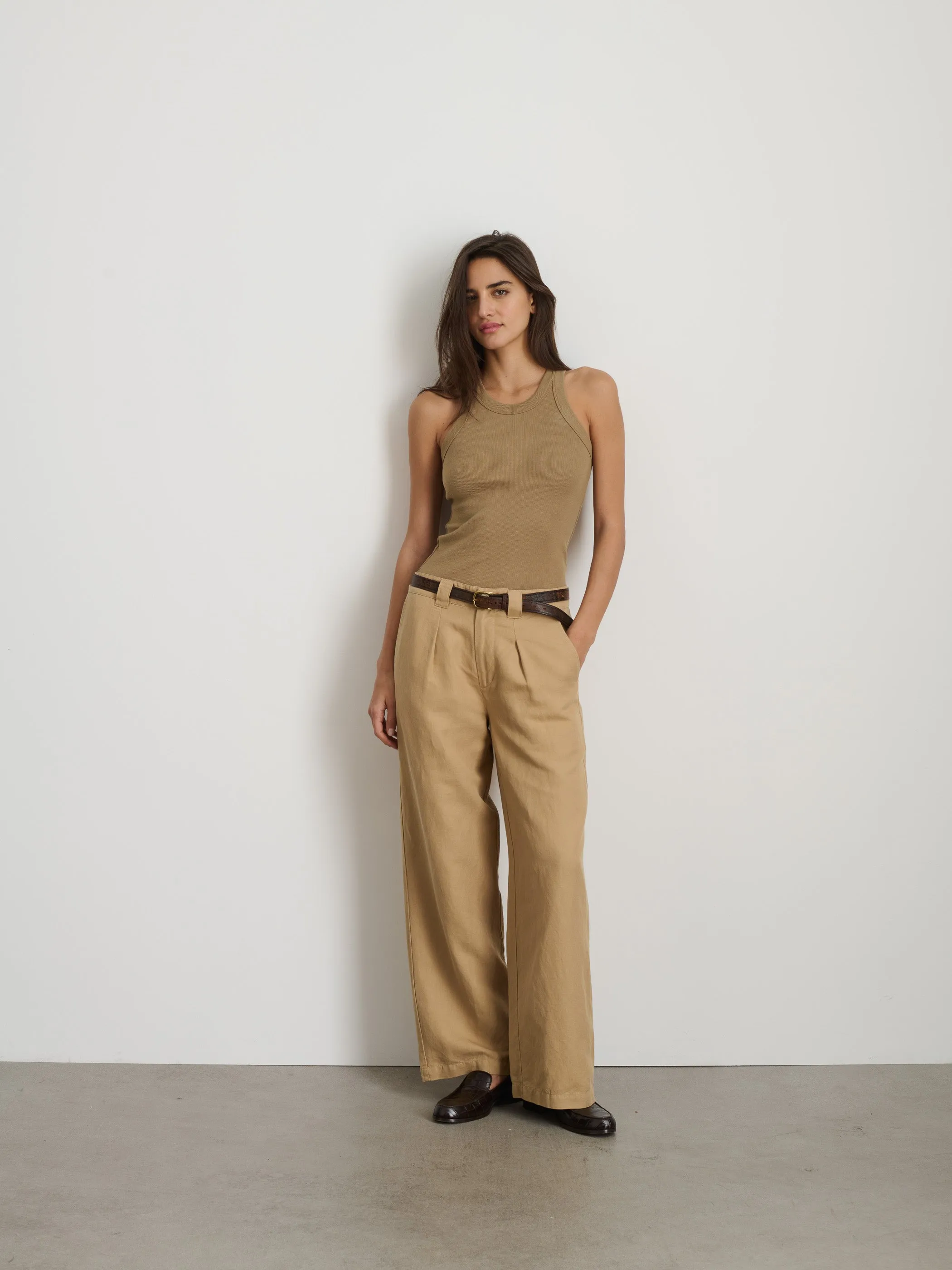 Madeline Pleat Trouser in Twill sold by Alex Mill product image thumbnail 2