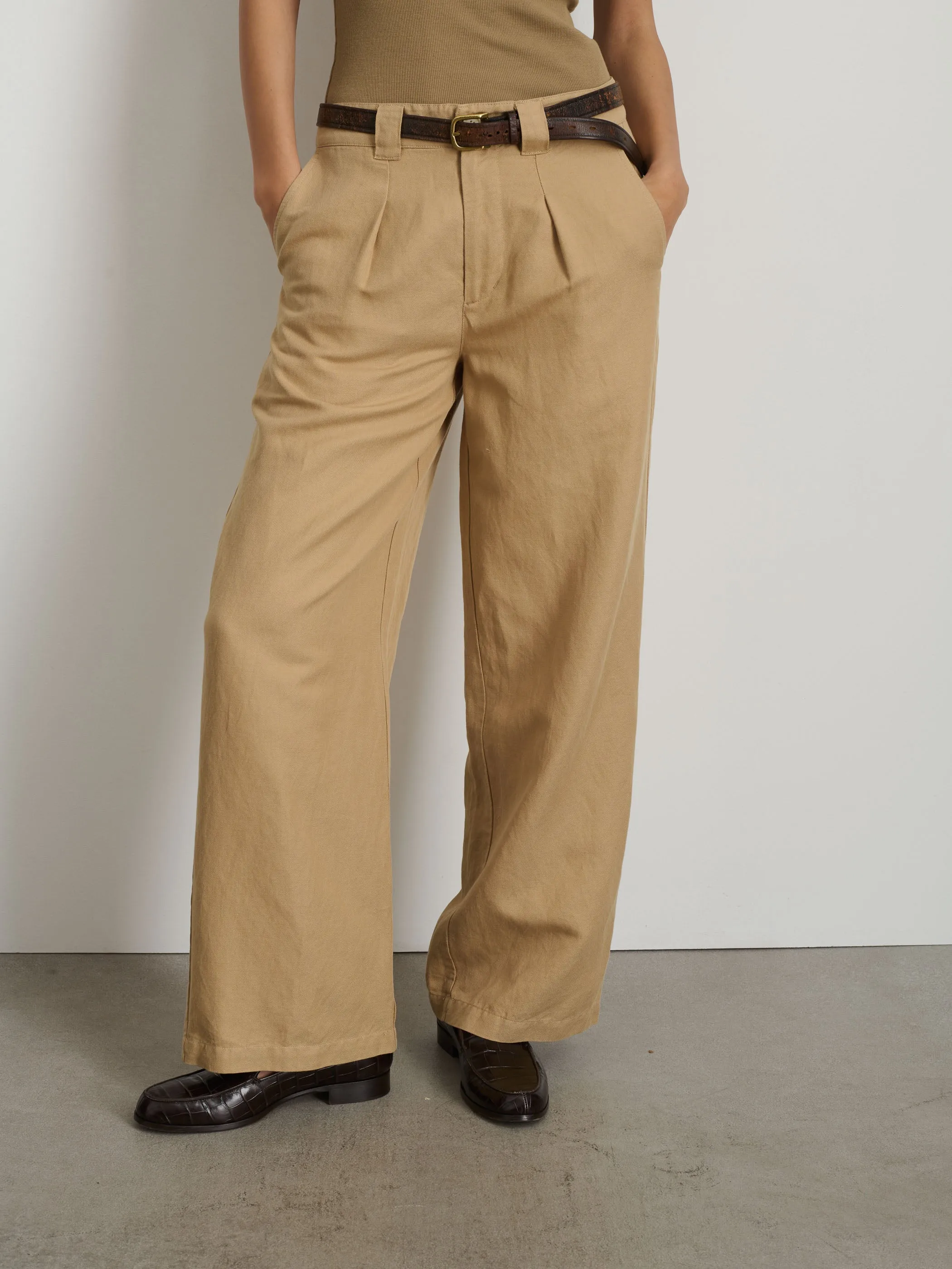 Madeline Pleat Trouser in Twill sold by Alex Mill product image thumbnail 3